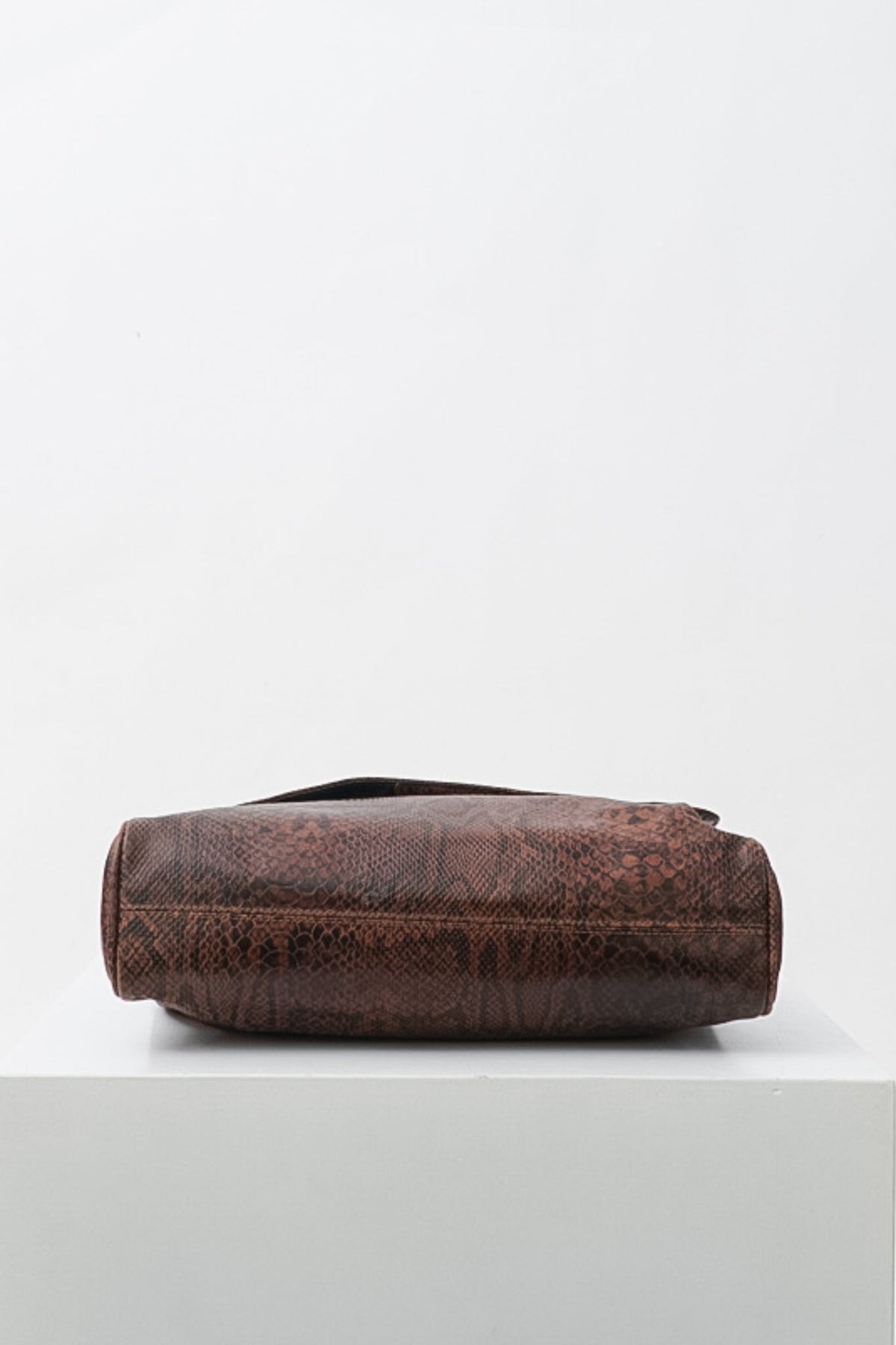Vintage 60s Italian Brown Snakeskin Crossbody Bag