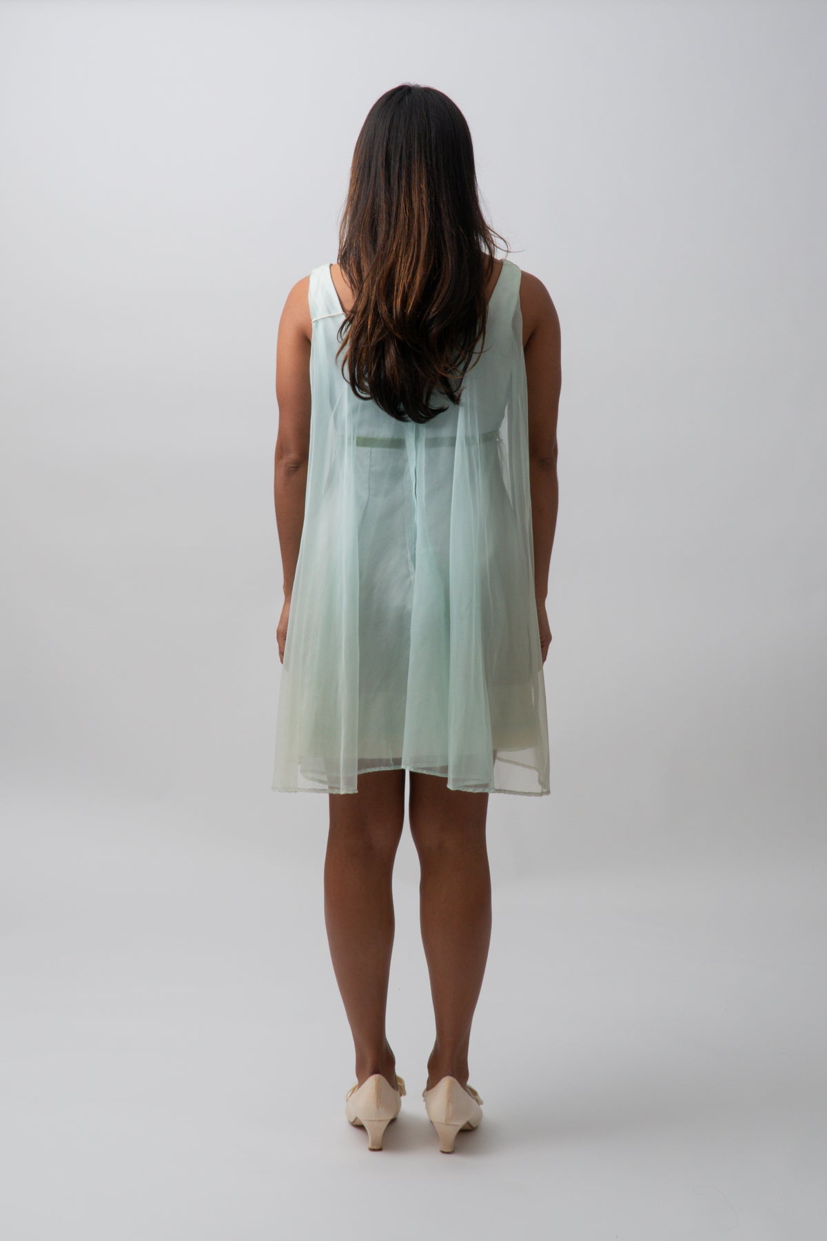 Vintage 50s Mint Floral Mini Dress