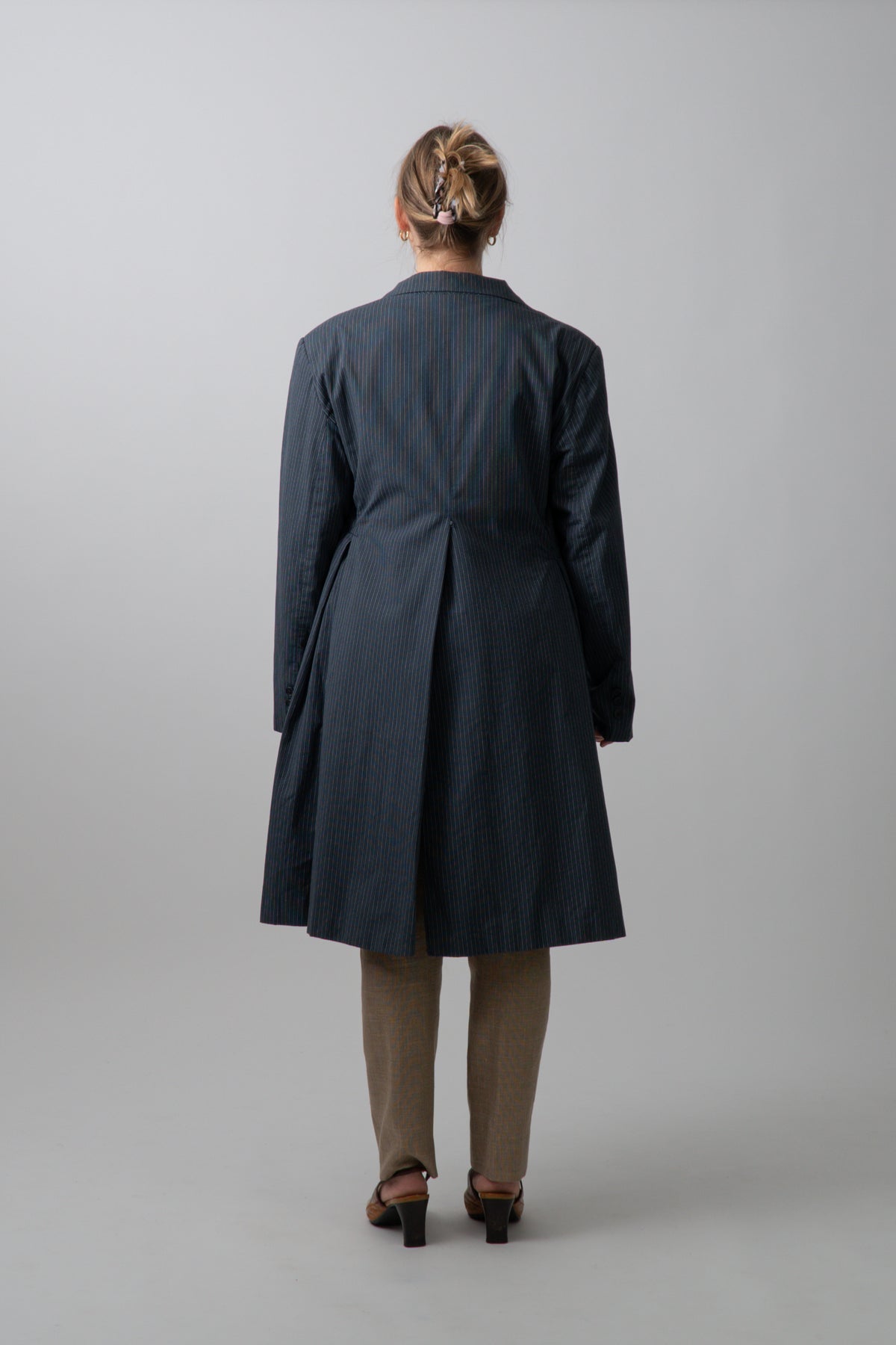 Vintage 60s / 70s Navy Pinstripe Longline Blazer