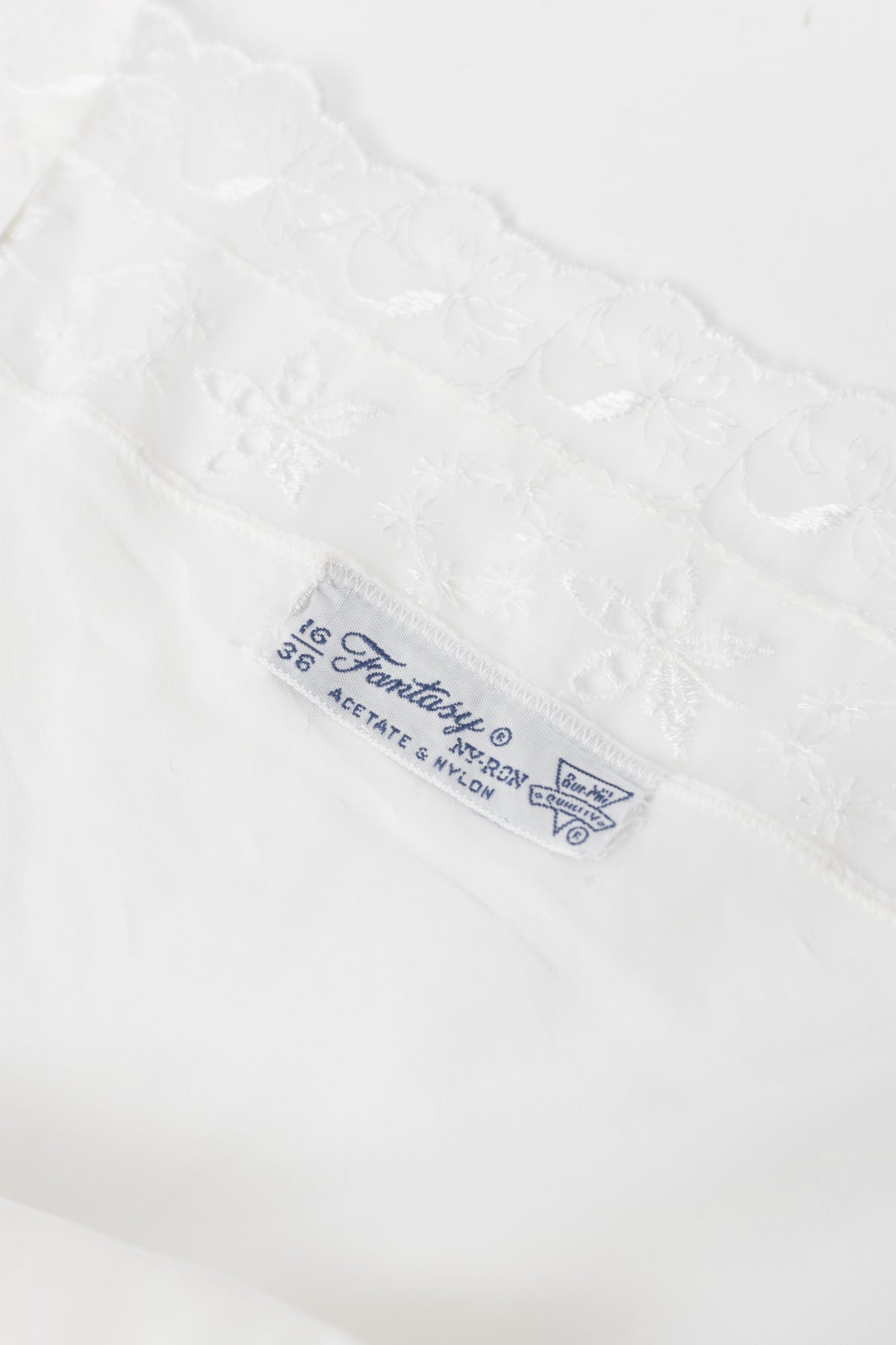 Vintage 60s Delicate Lace White Slip