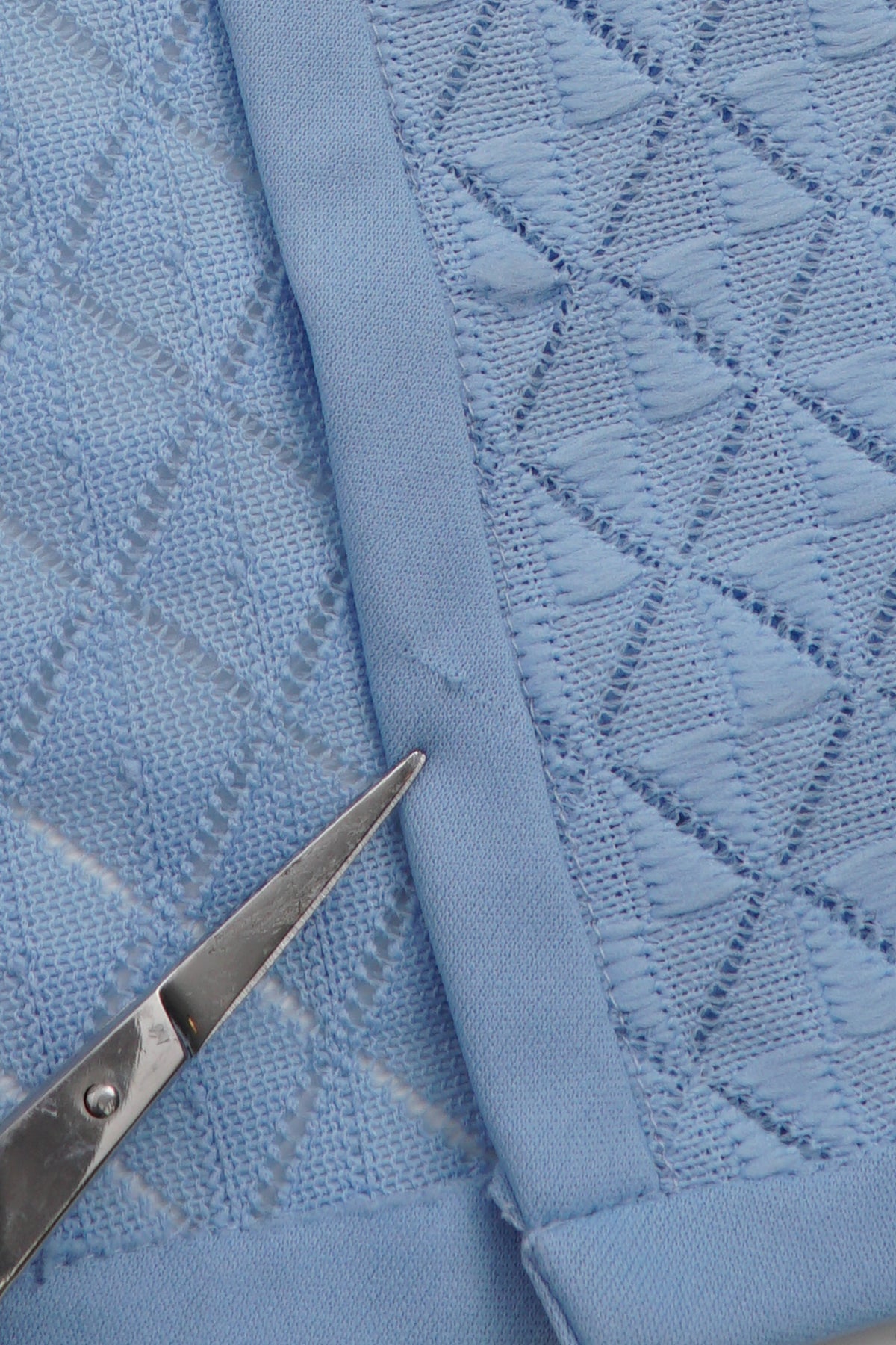 Vintage 70s Baby Blue Knit Collar Tie Vest