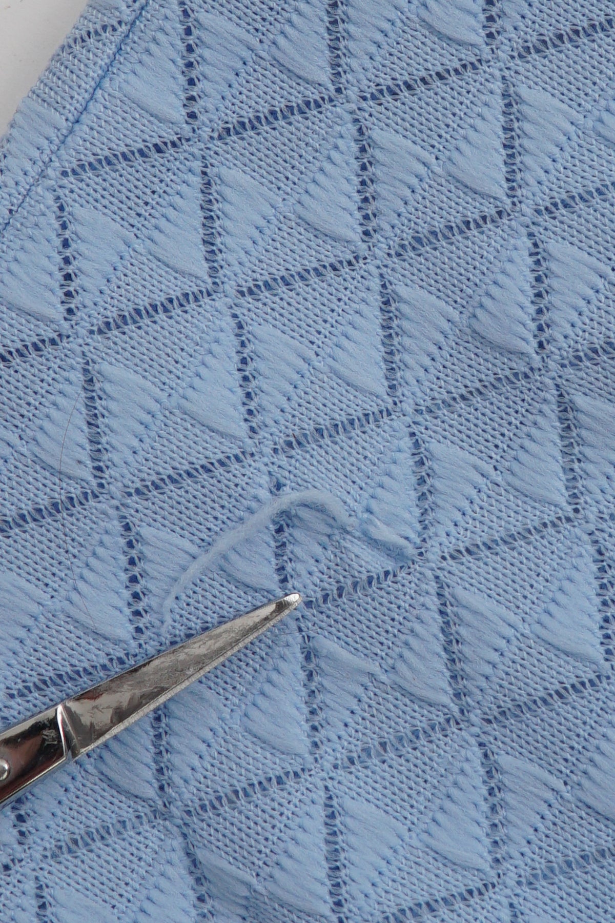 Vintage 70s Baby Blue Knit Collar Tie Vest