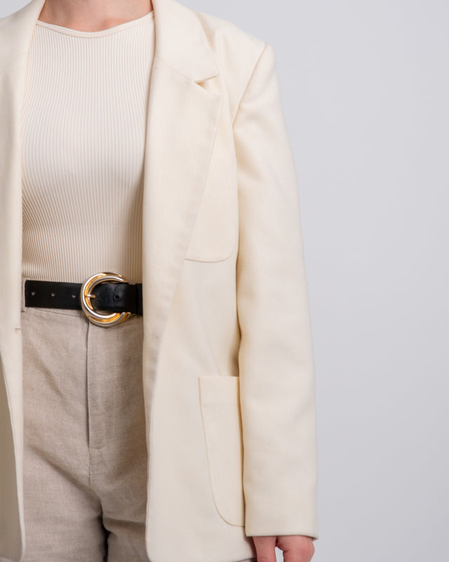 Vintage 80s Cream Staple Blazer