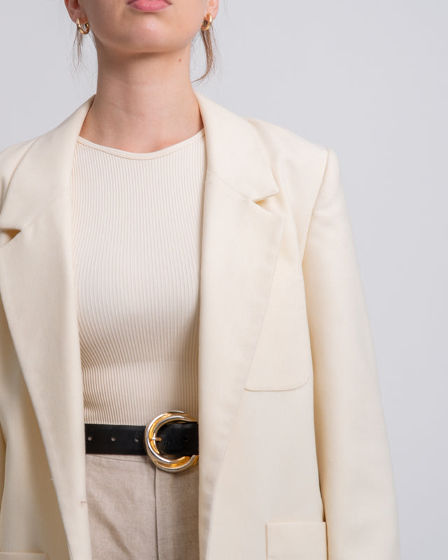 Vintage 80s Cream Staple Blazer