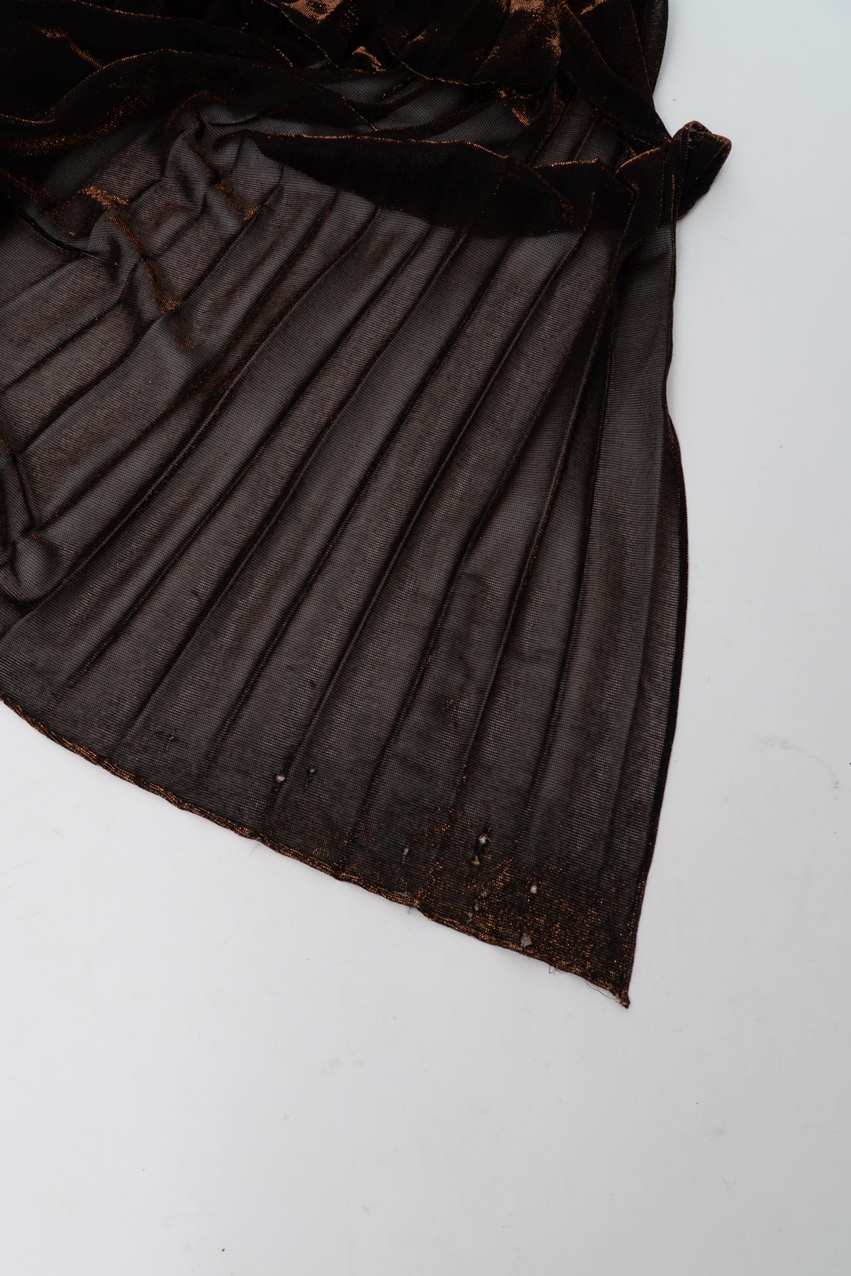 Vintage 90s Metallic Pleated Halter Gown