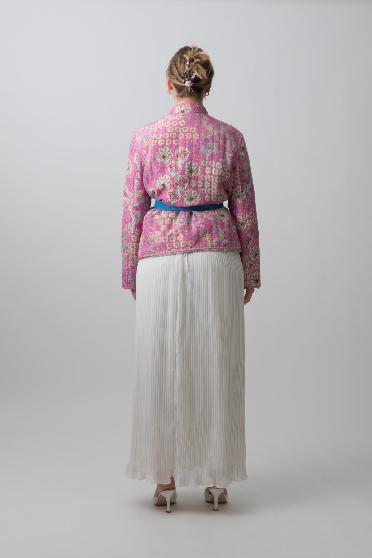 Vintage 90s 100% Silk Floral Bomber