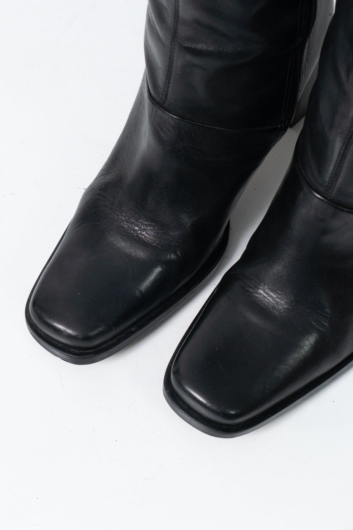 Vintage 90s Black Leather Boots, size 7