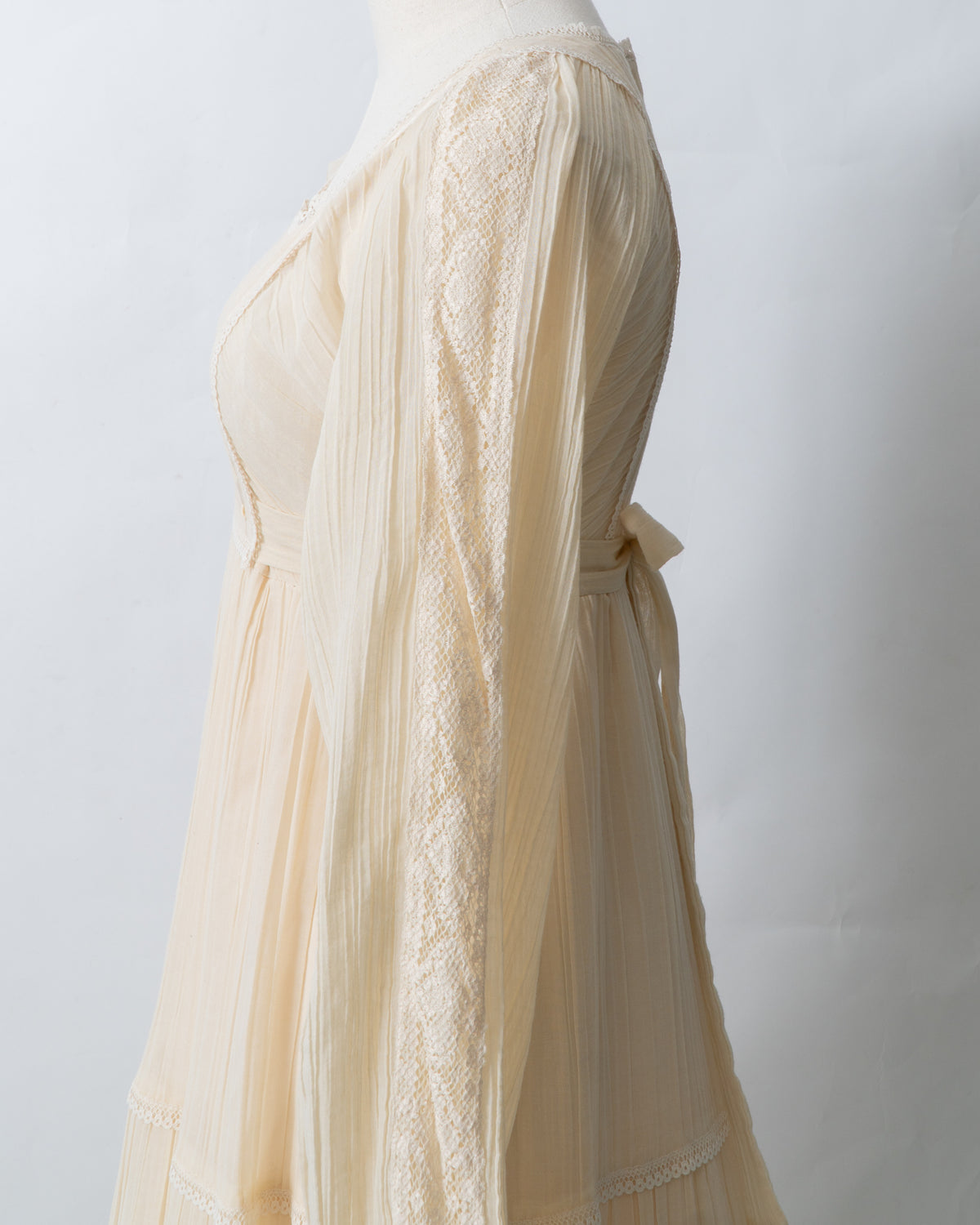 Vintage 70s Cream Prairie Dress
