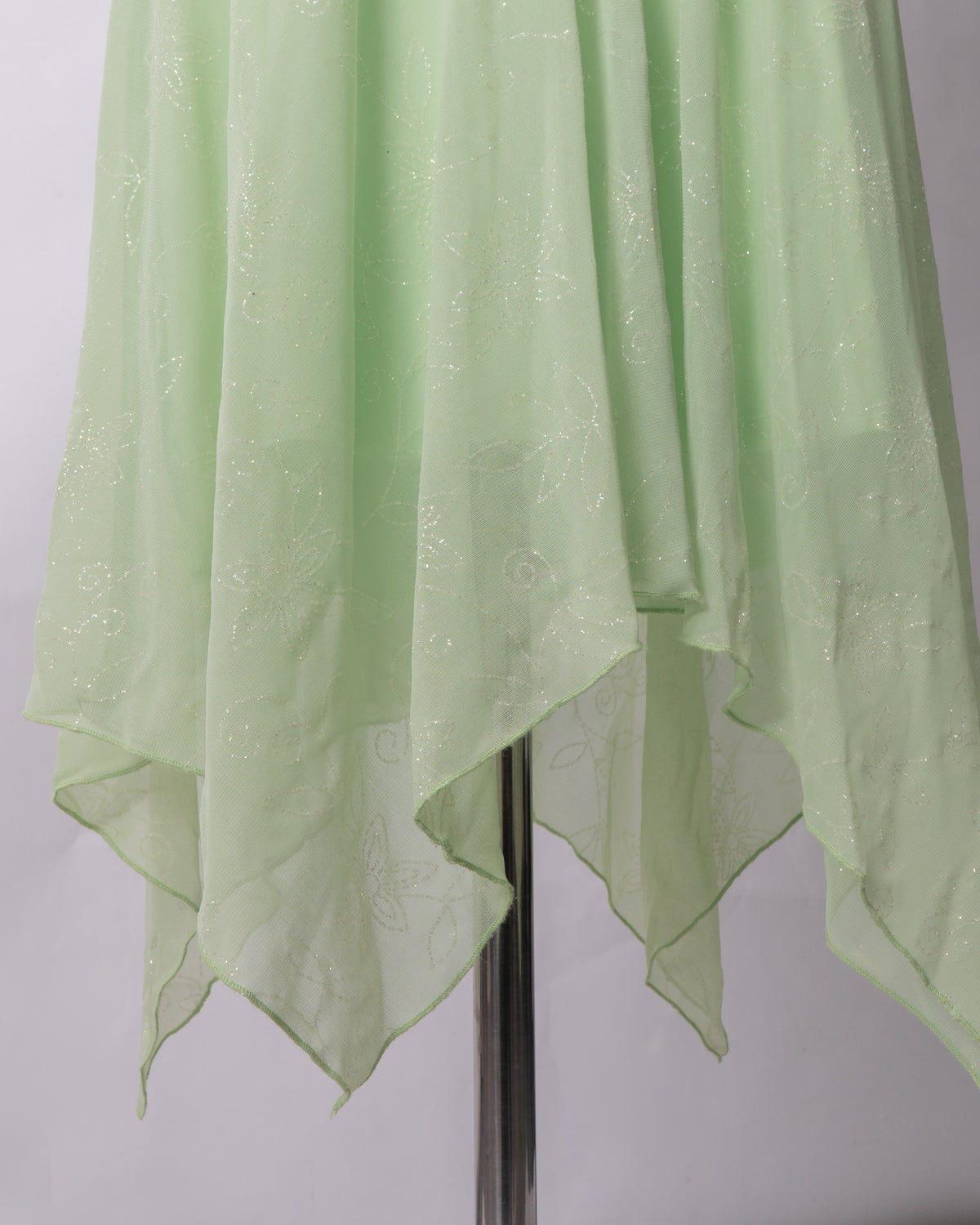 Y2K Glitter Halter Handkerchief Hem Dress