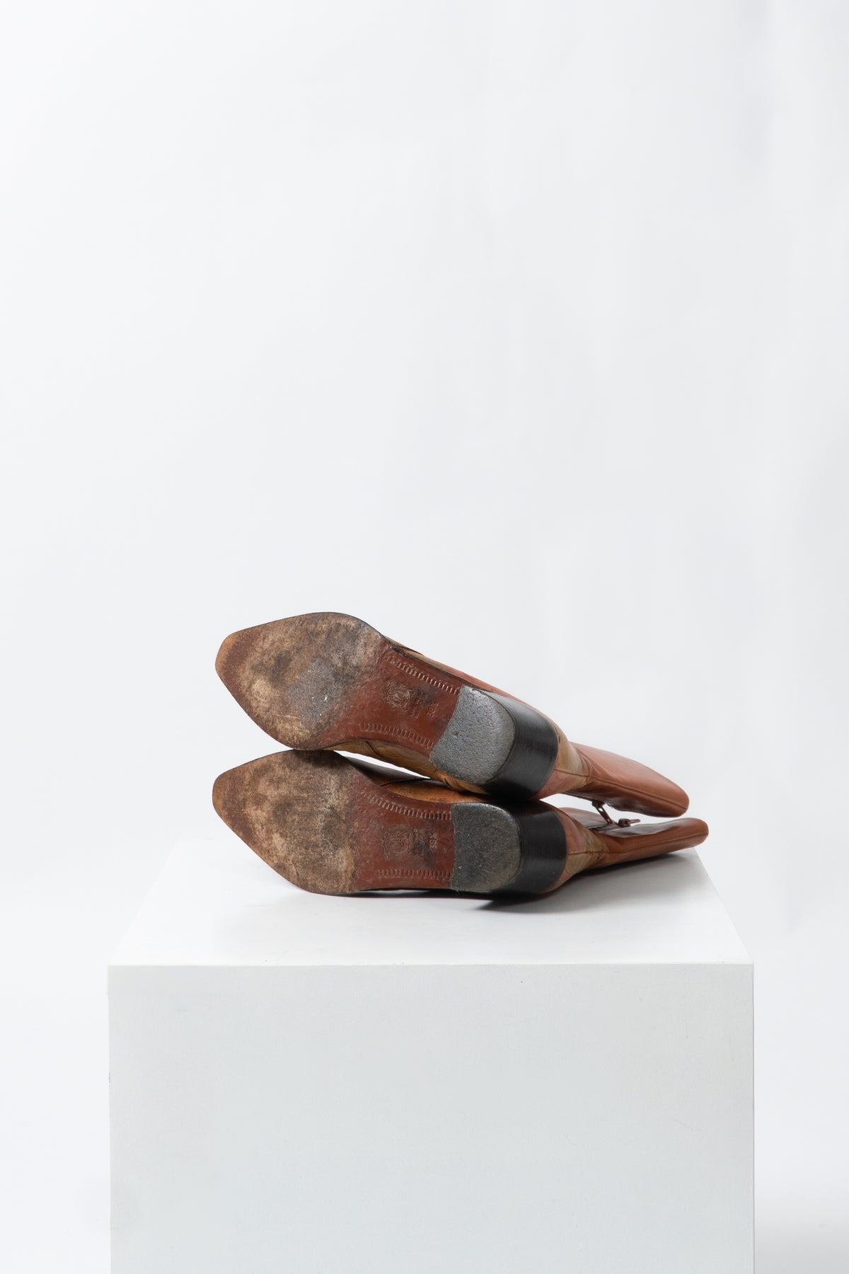 Vintage Italian Rose Embossed Boots
