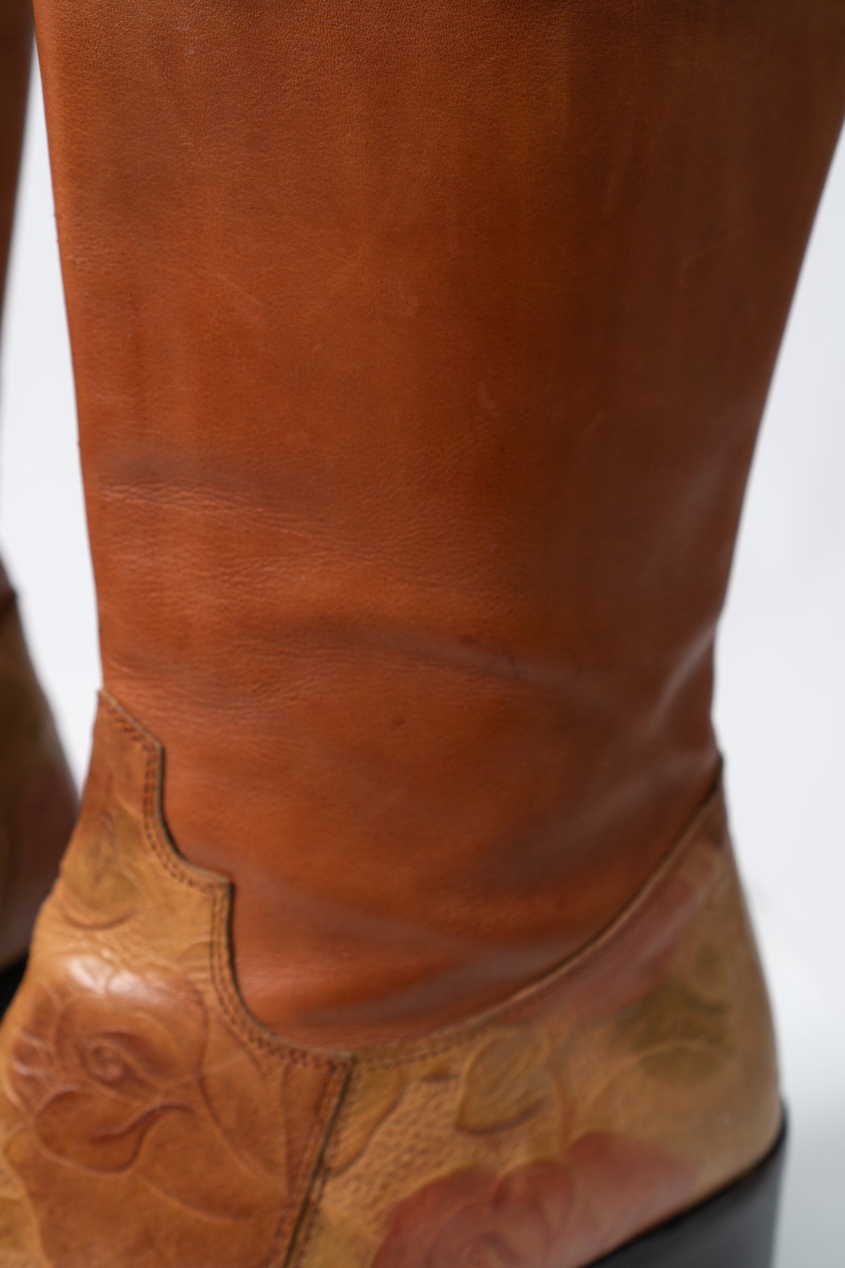 Vintage Italian Rose Embossed Boots