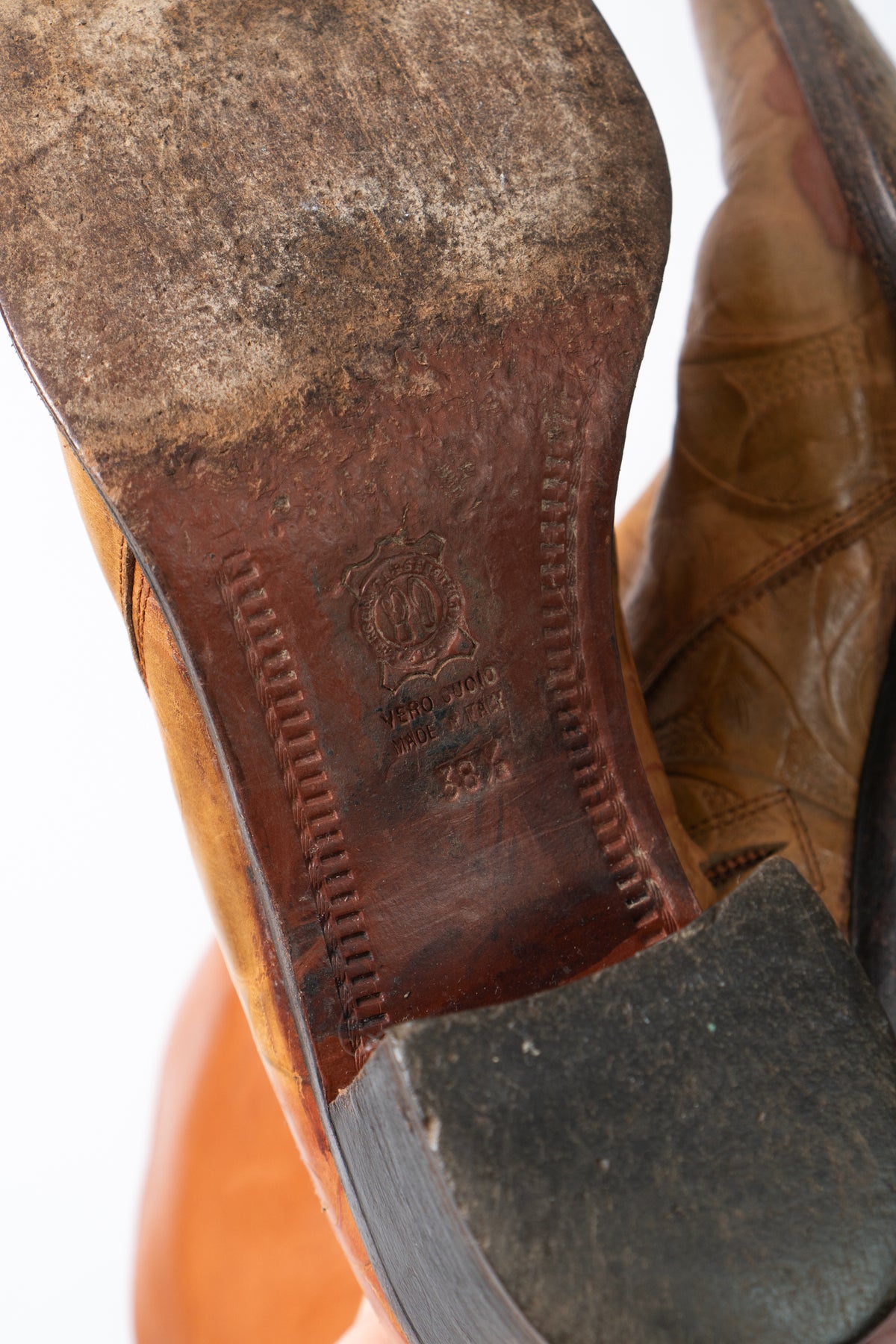 Vintage Italian Rose Embossed Boots