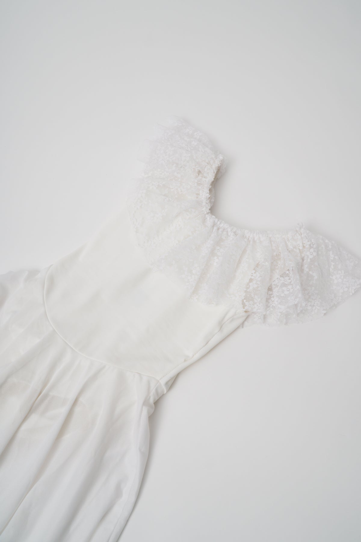 Vintage Lace Collar White Dance Midi Dress