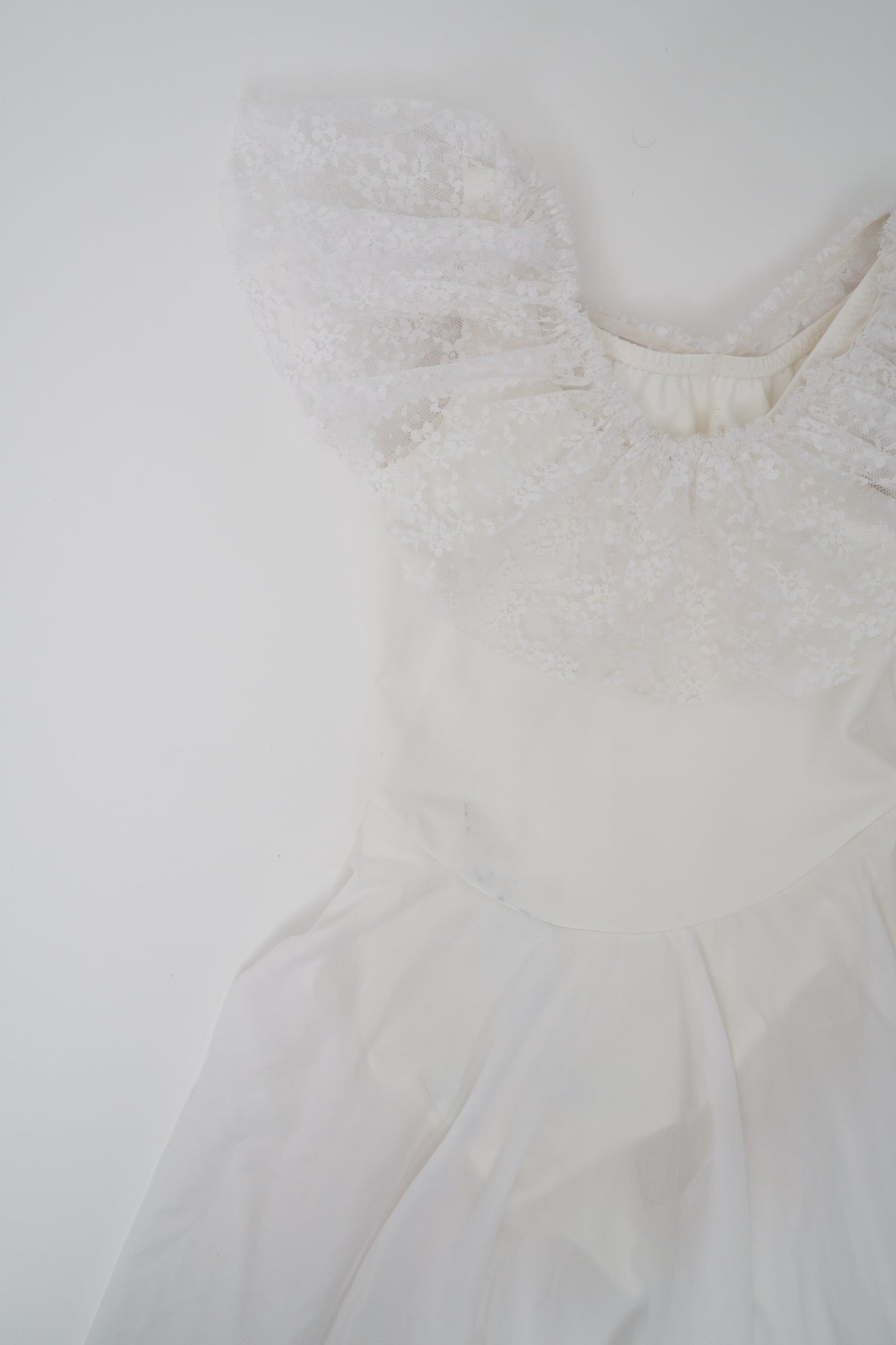 Vintage Lace Collar White Dance Midi Dress