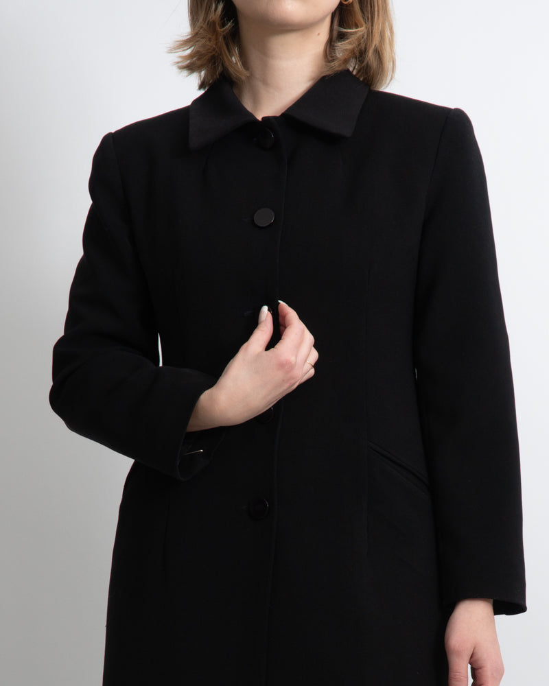 Vintage Black Longline Structured Jacket