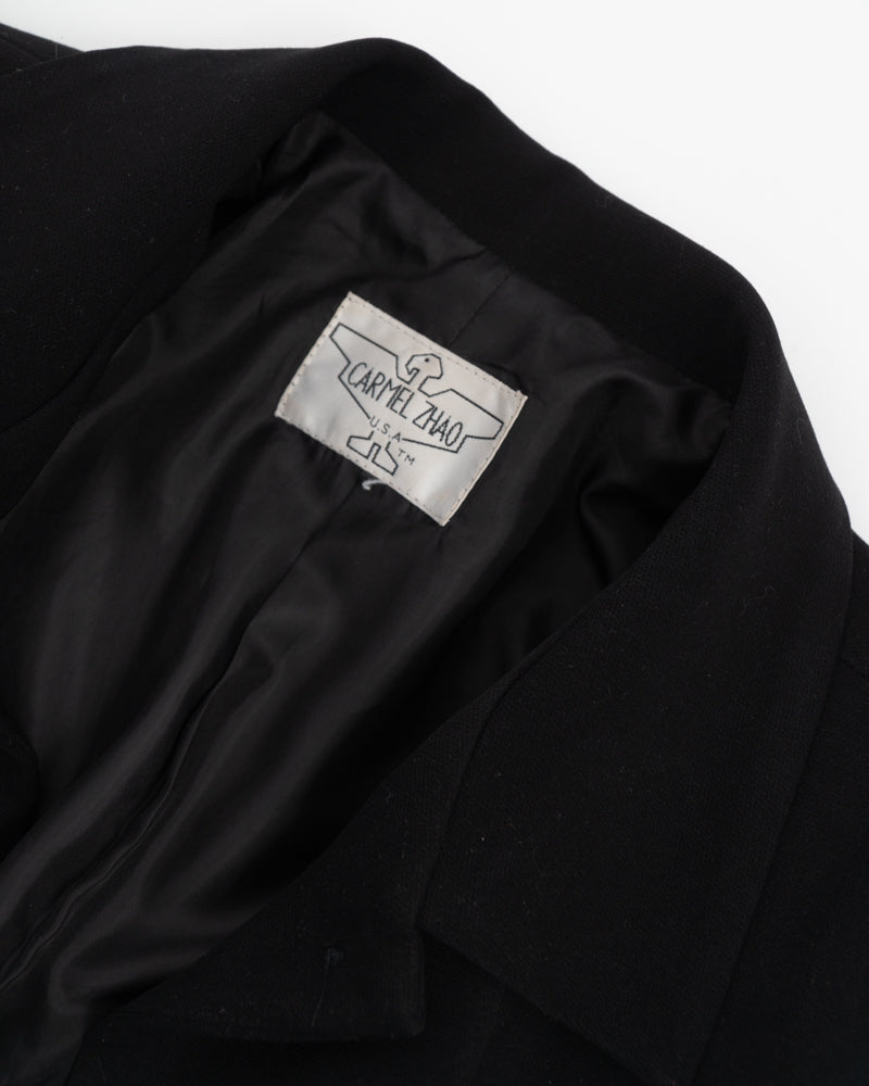 Vintage Black Longline Structured Jacket