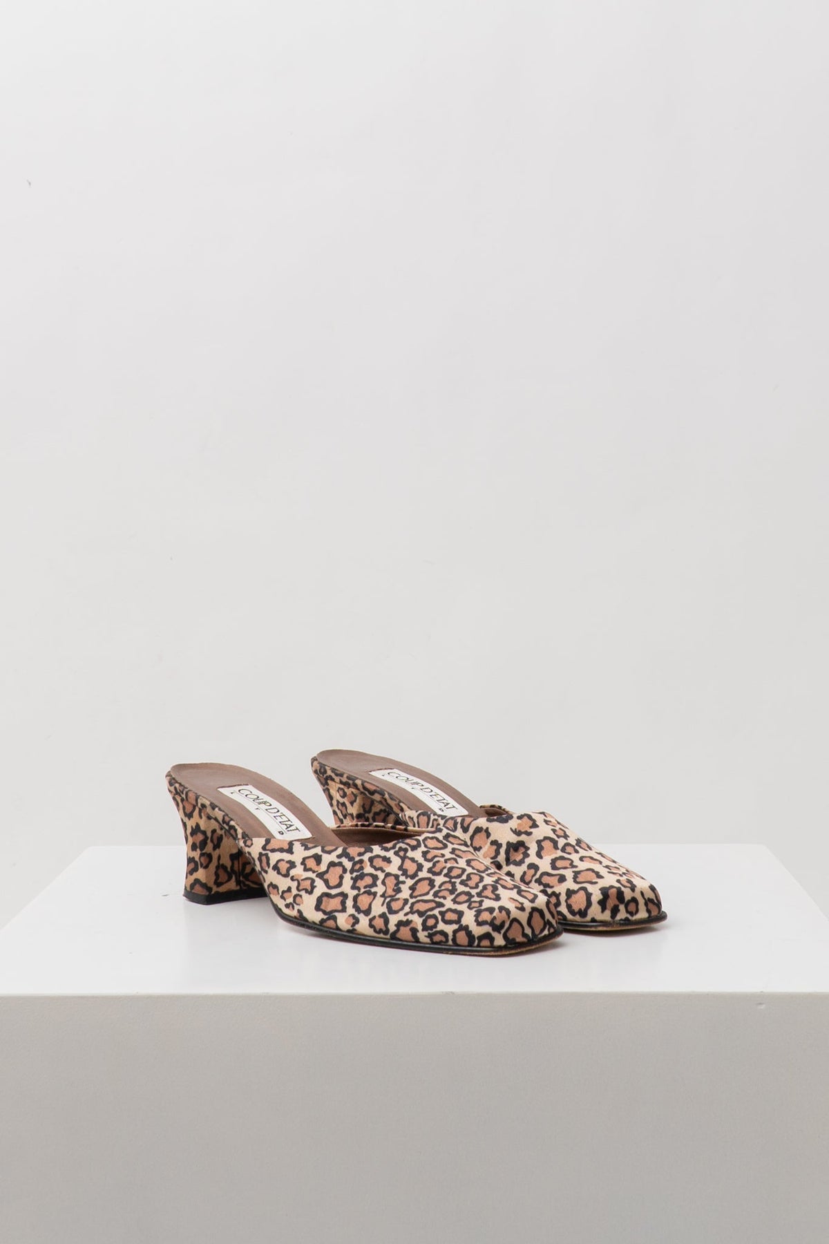 Vintage Leopard Heeled Mules Size, 7.5
