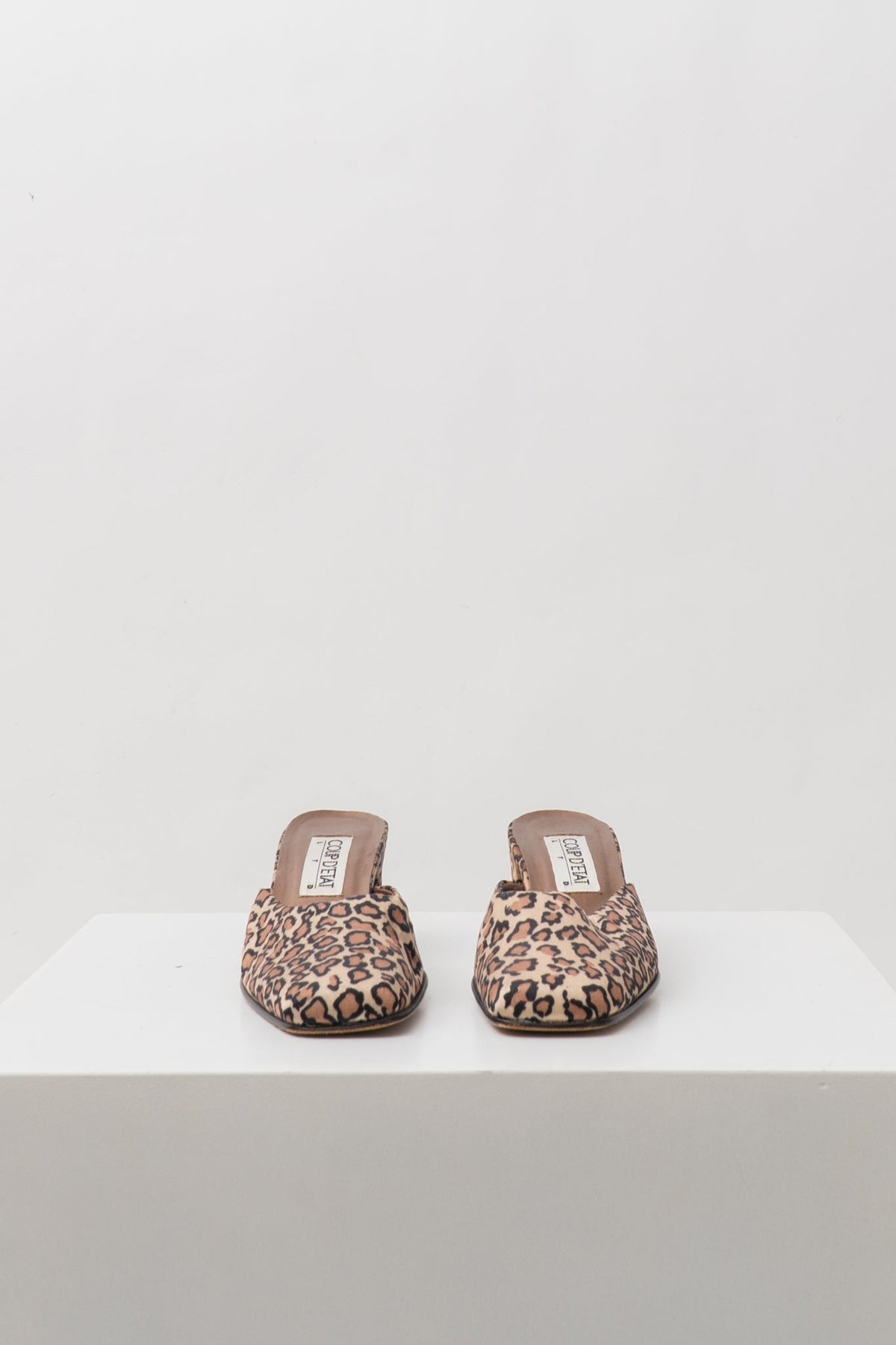 Vintage Leopard Heeled Mules Size, 7.5