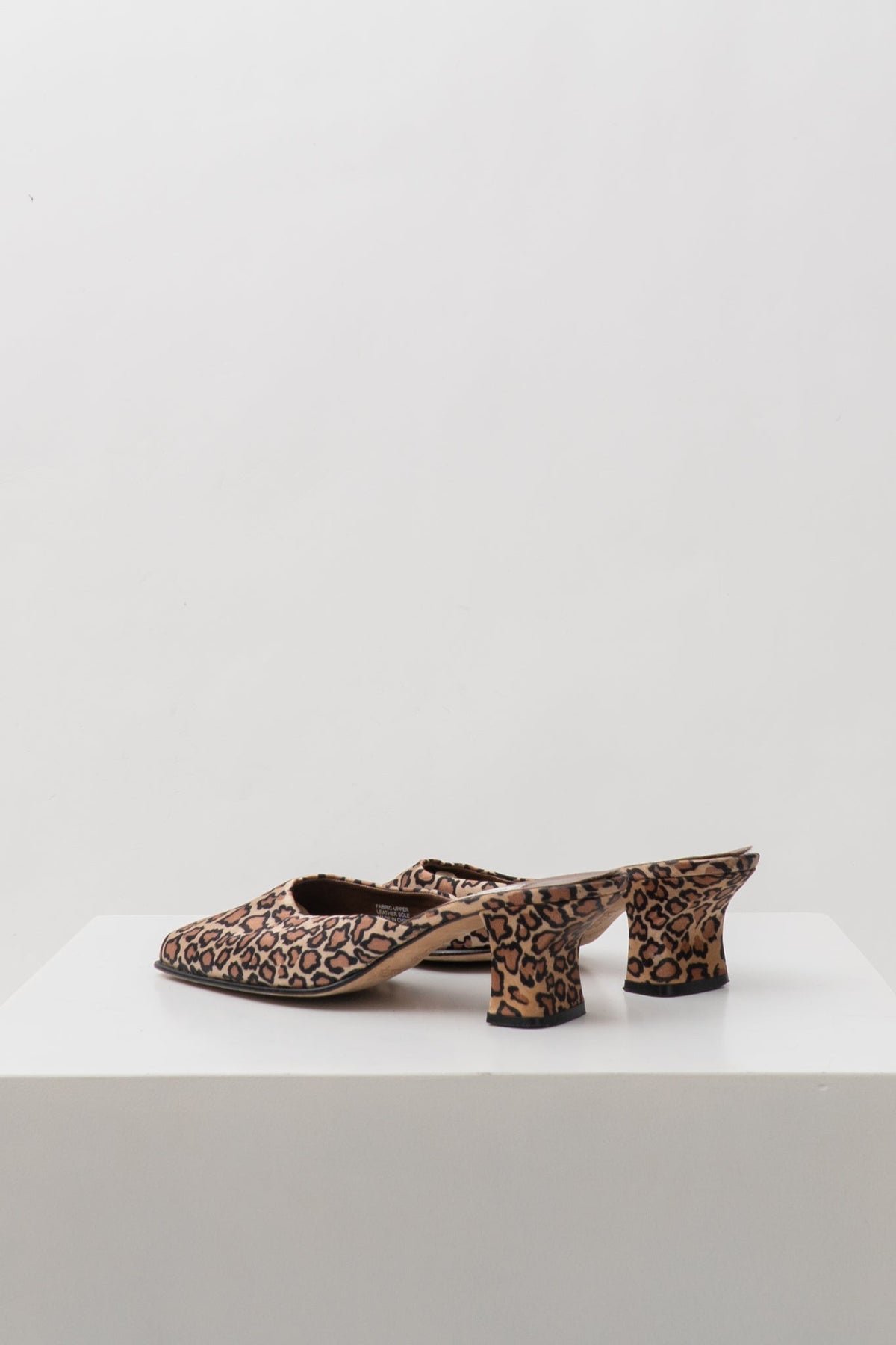 Vintage Leopard Heeled Mules Size, 7.5