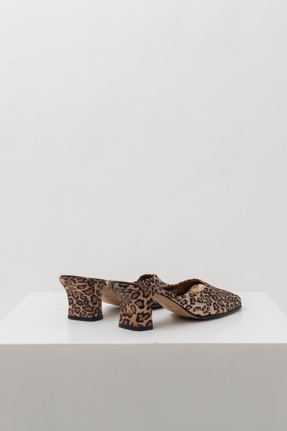 Vintage Leopard Heeled Mules Size, 7.5