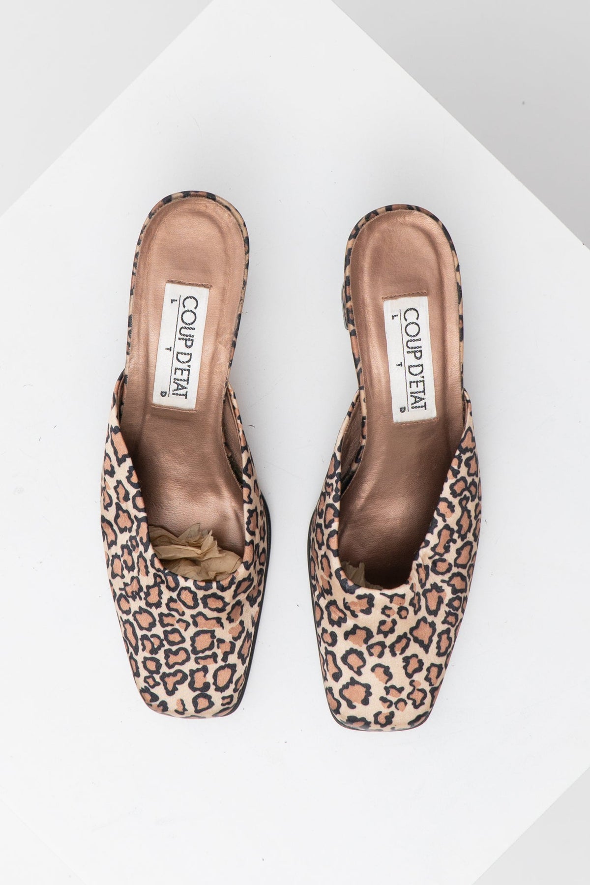 Vintage Leopard Heeled Mules Size, 7.5