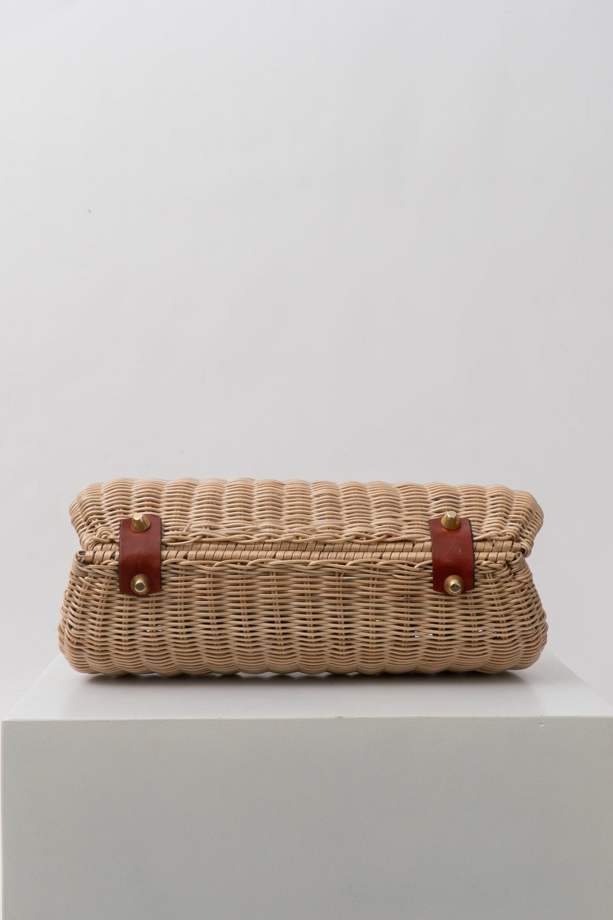Vintage Mid Century Straw Cylinder Bag