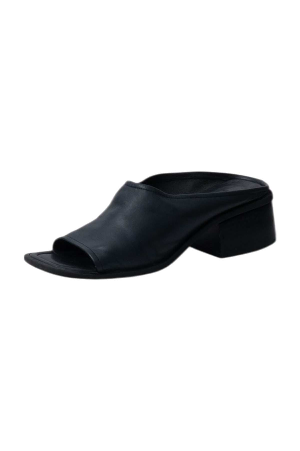 Vintage Navy Leather Mules