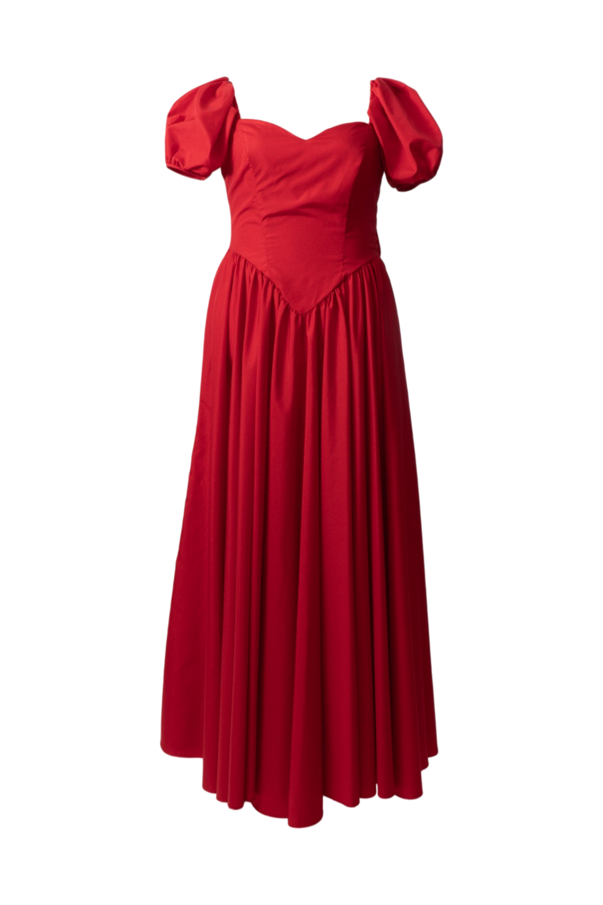Vintage 80s Red Puff Sleeve Bow Dress