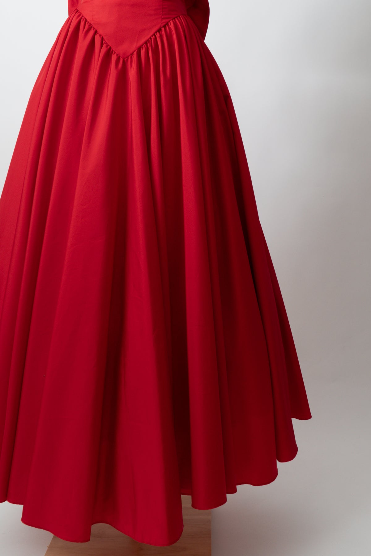 Vintage 80s Red Puff Sleeve Bow Dress
