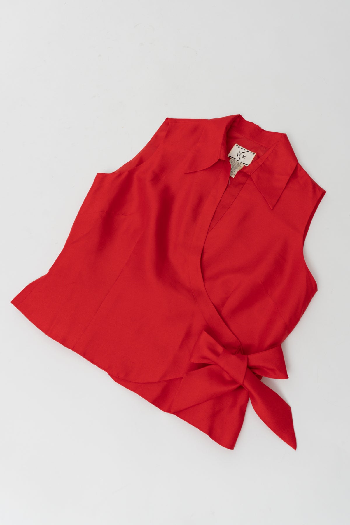 Deadstock 100% Raw Silk Wrap Top