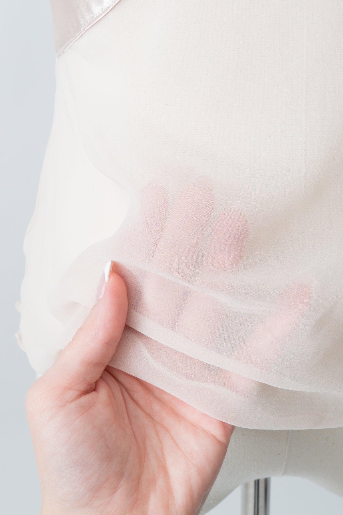 Vintage Satin Sheer Contrast Top