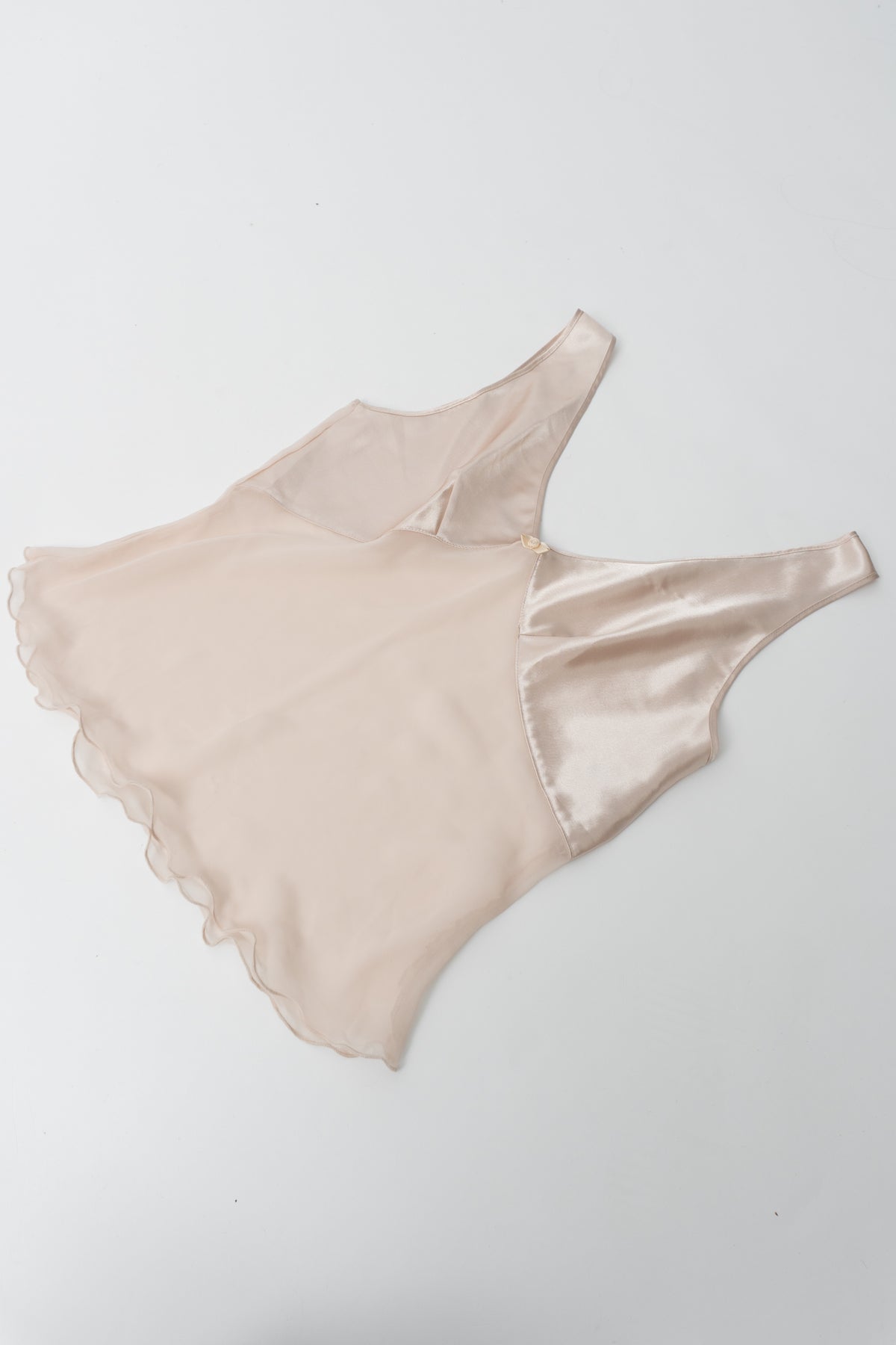 Vintage Satin Sheer Contrast Top