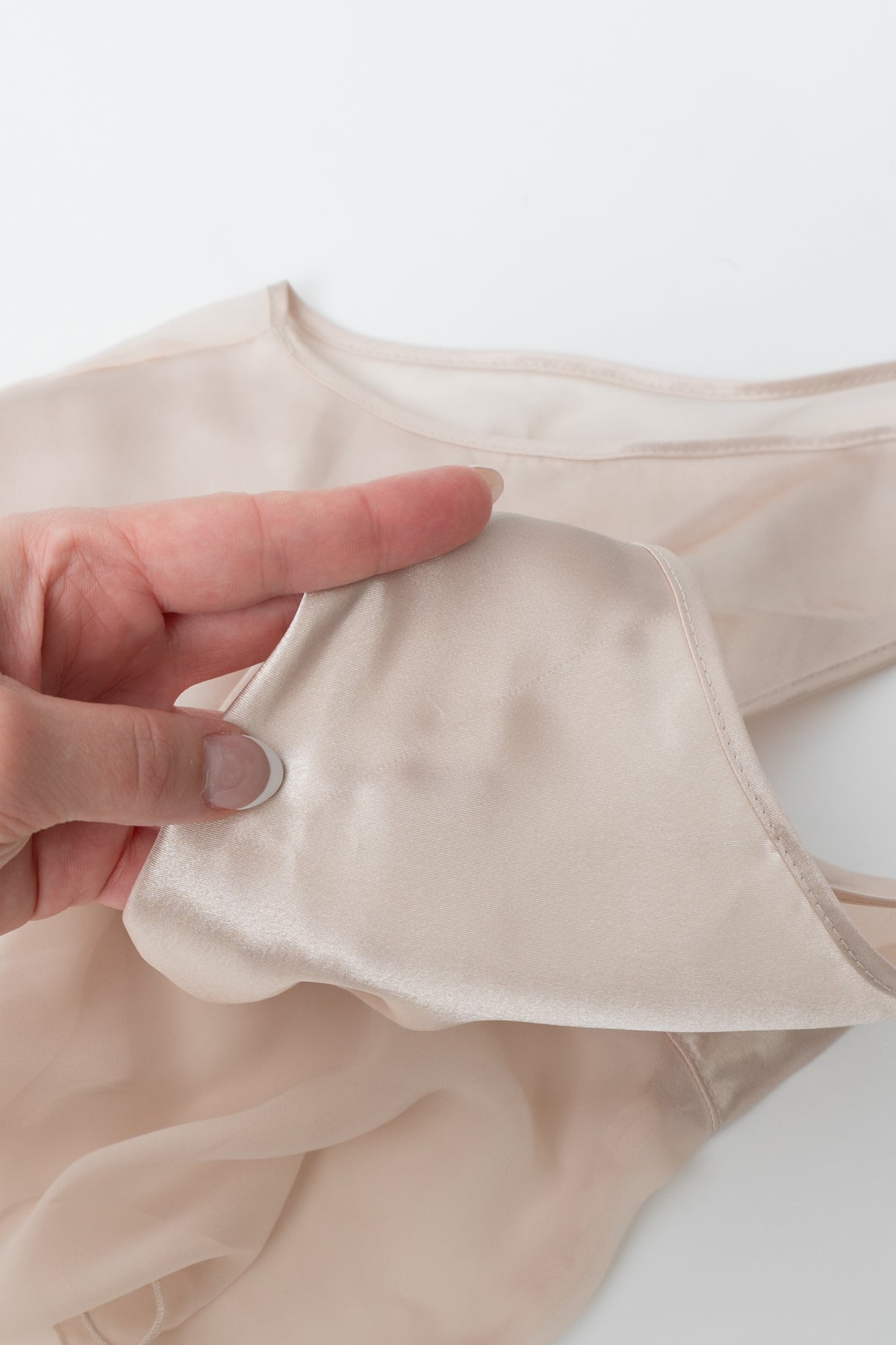 Vintage Satin Sheer Contrast Top