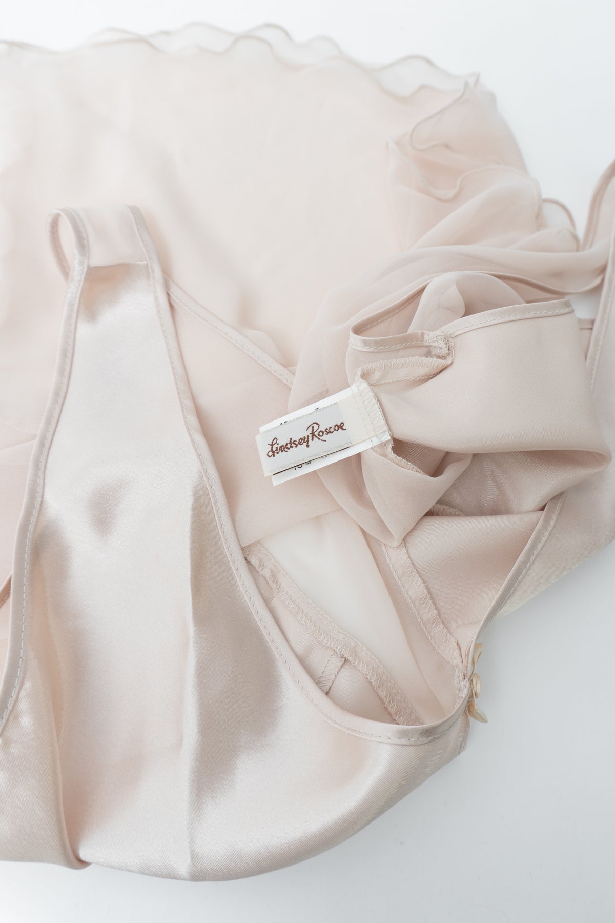 Vintage Satin Sheer Contrast Top