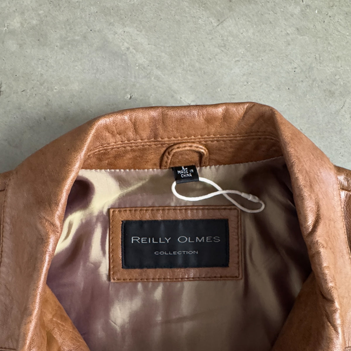Vintage Brown Leather Ruffle Jacket
