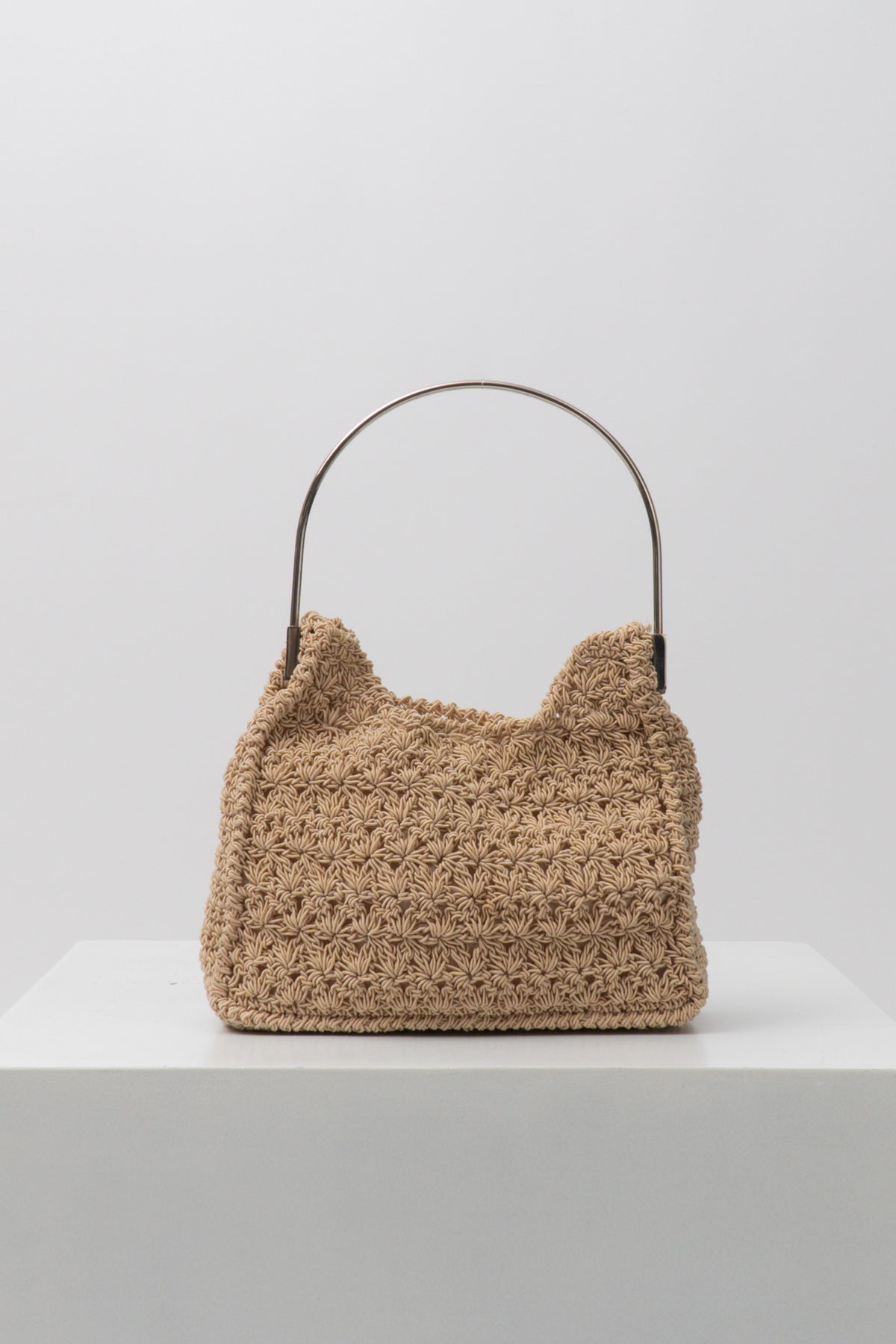 Y2K Crochet Metal Handle Small Bag