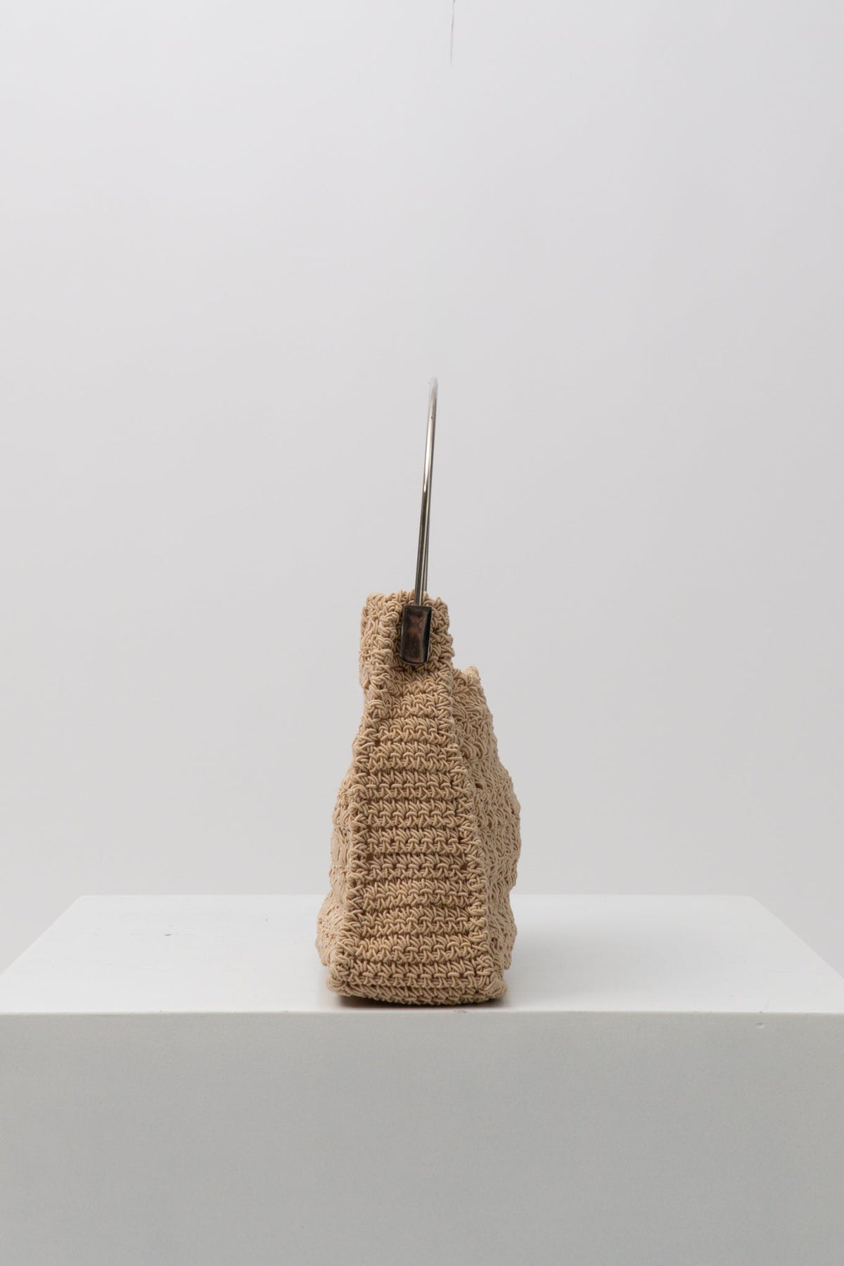 Y2K Crochet Metal Handle Small Bag