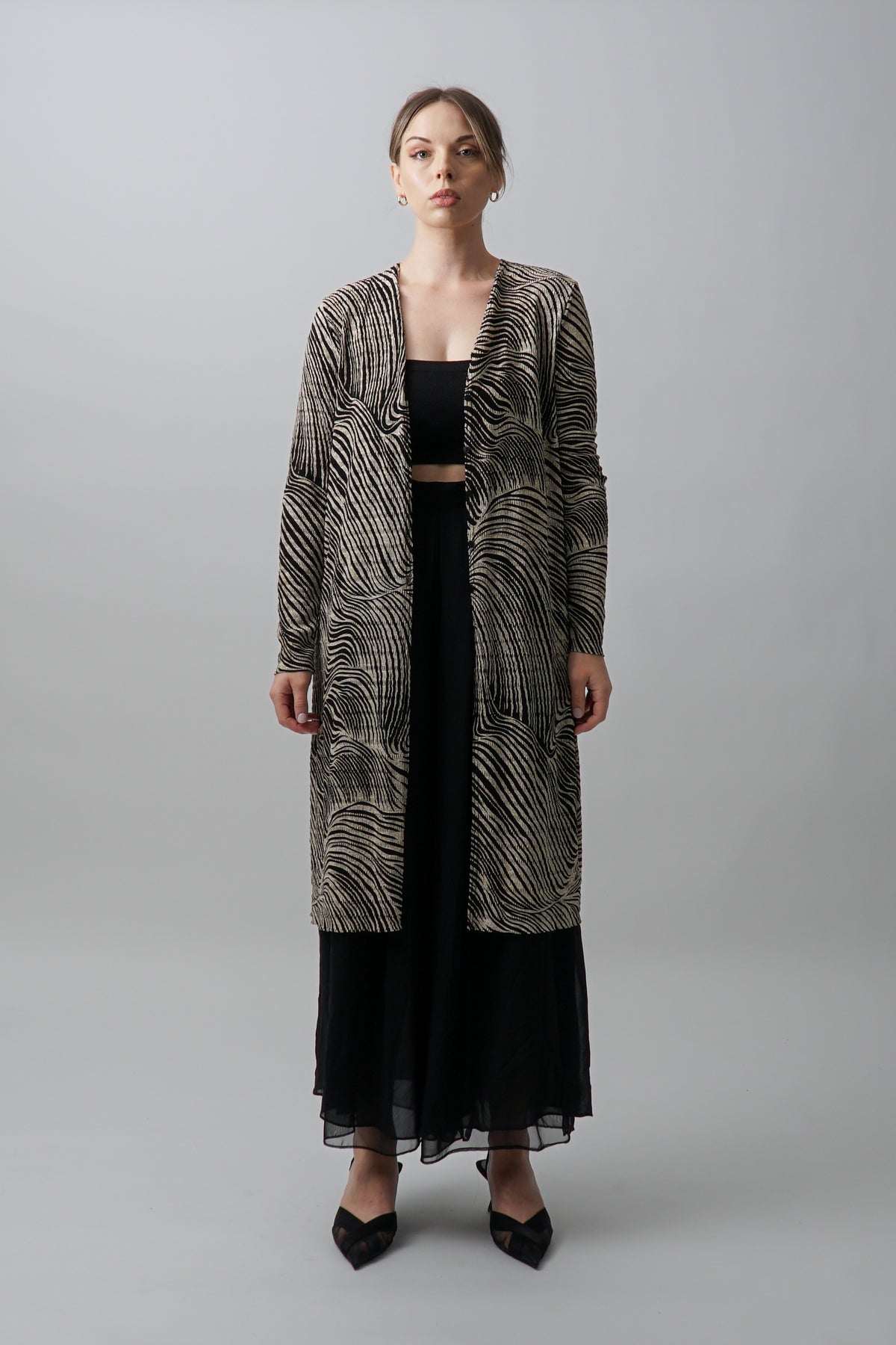 Vintage 90s Zebra Longline Cardigan