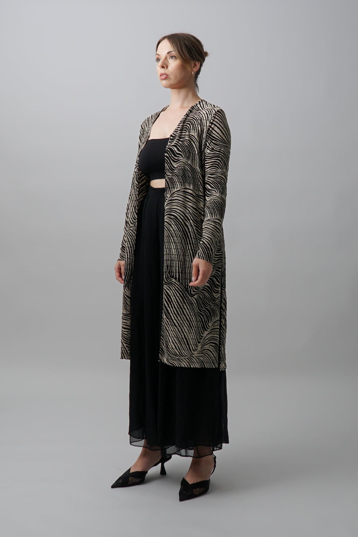 Vintage 90s Zebra Longline Cardigan