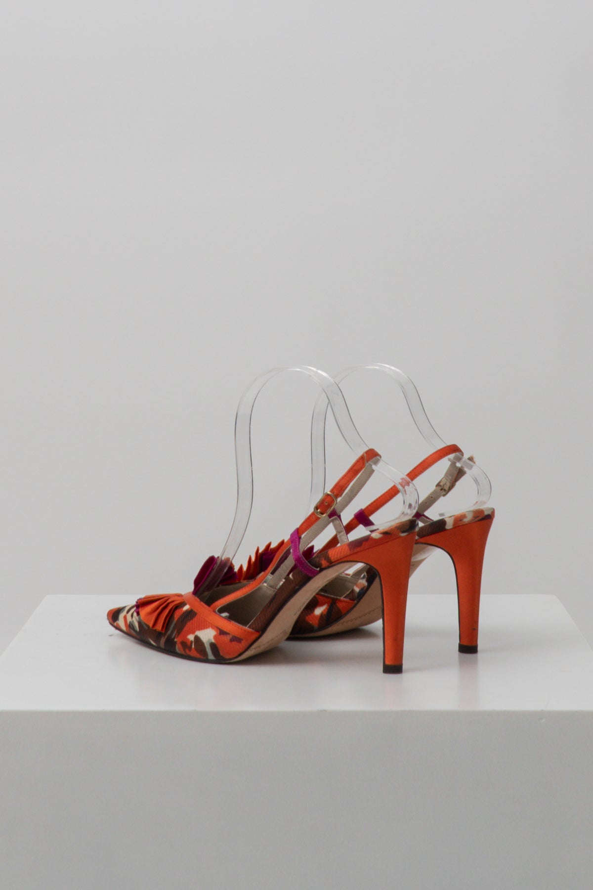 Y2K Camo Ruffle Slingbacks