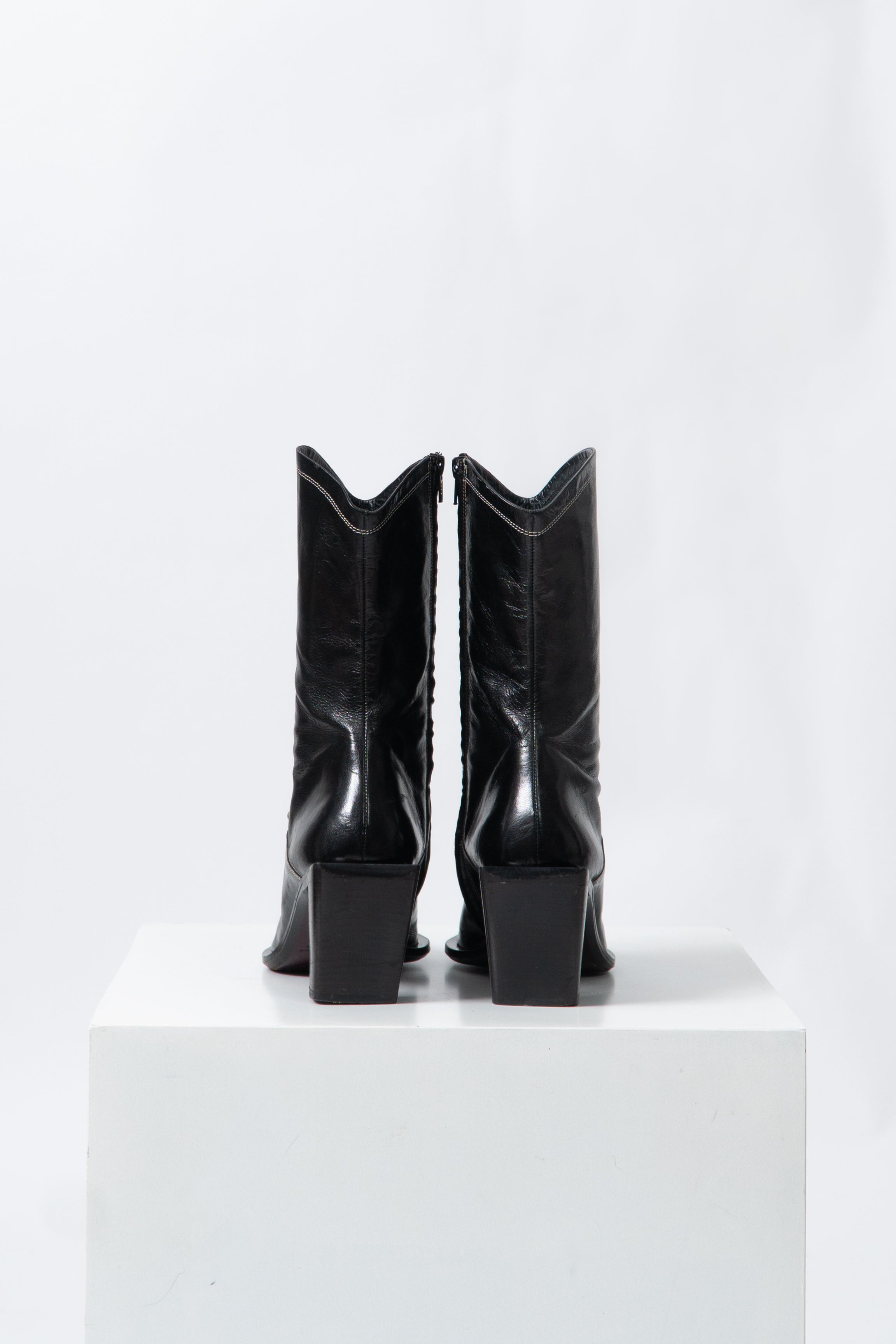 Vintage Black Italian Studded Boots
