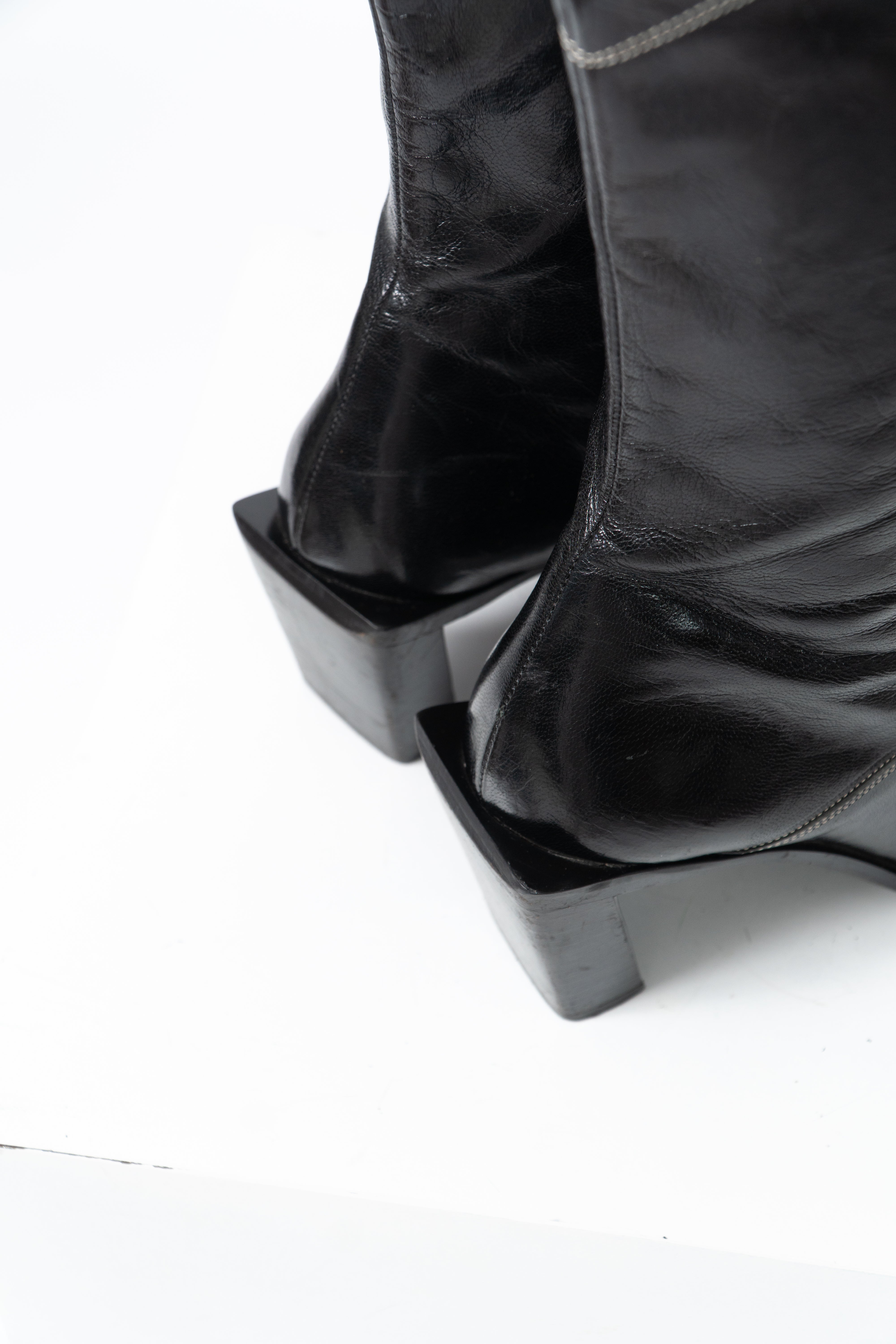 Vintage Black Italian Studded Boots