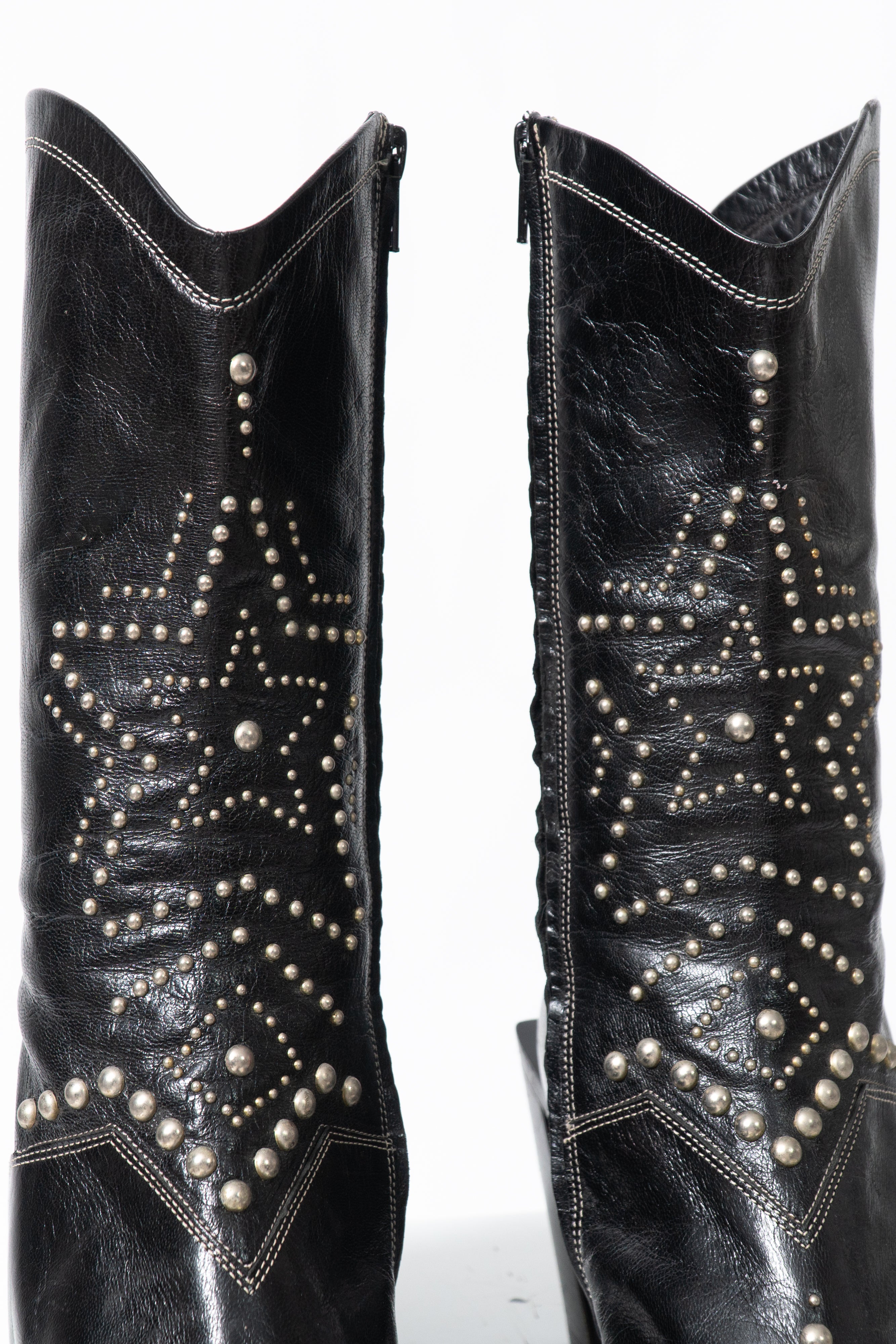 Vintage Black Italian Studded Boots