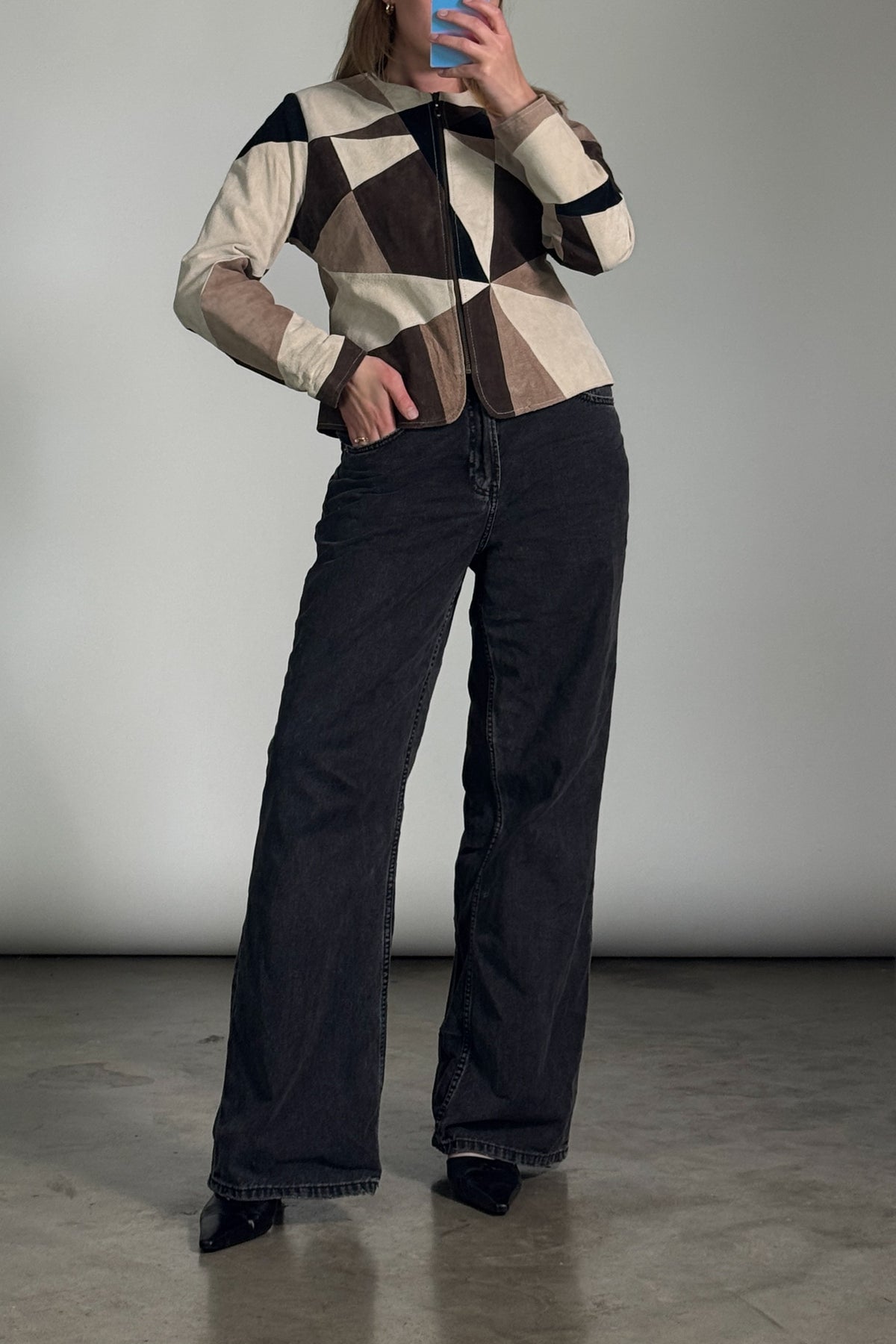 Vintage Suede Patchwork Jacket