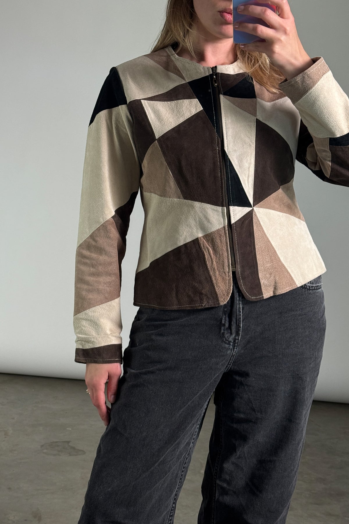 Vintage Suede Patchwork Jacket