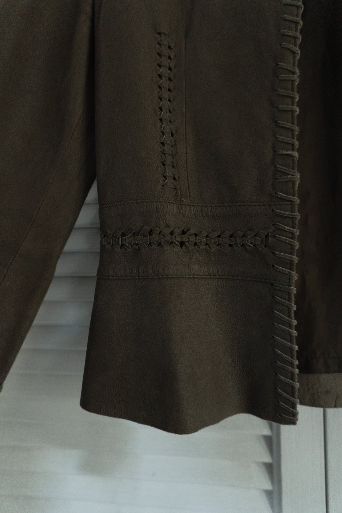 Y2K Stitched Leather Jacket