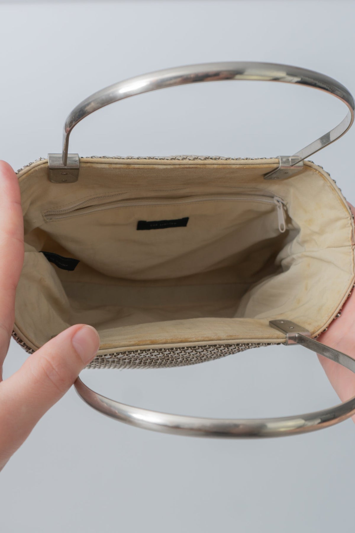 Vintage Silver Mesh Metallic Bag