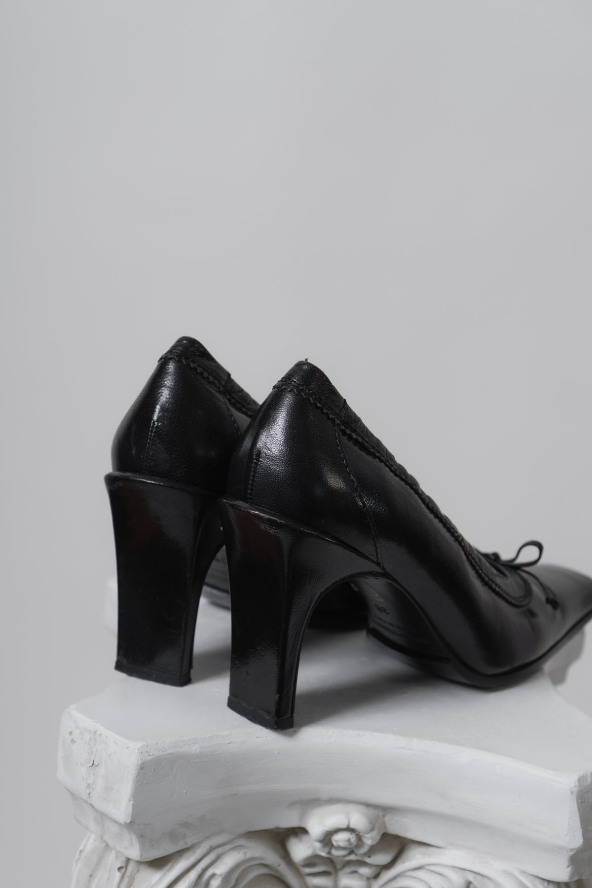 Y2K Emporio Armani Black Patent Leather Heels
