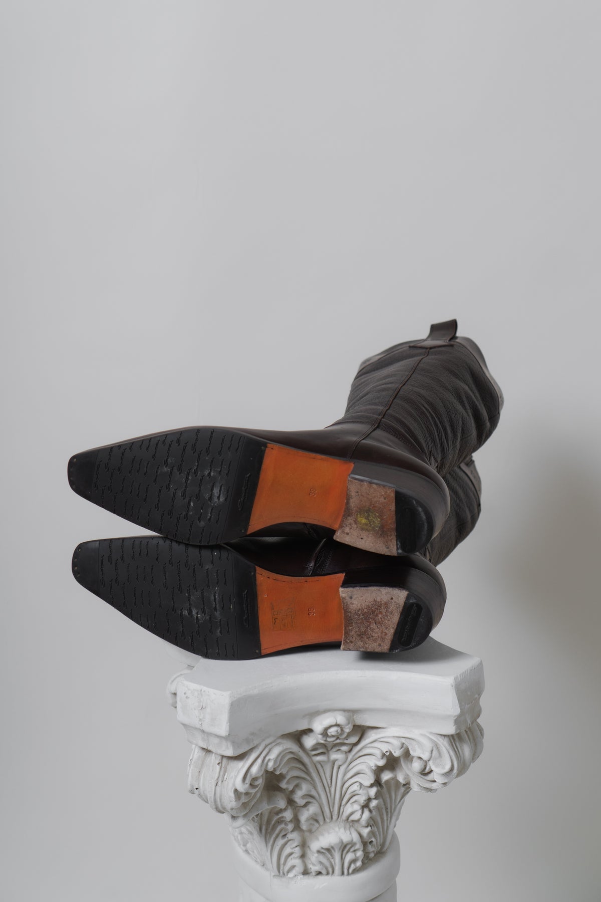 SANTONI Italian Brown Leather Fleece Lined Boots