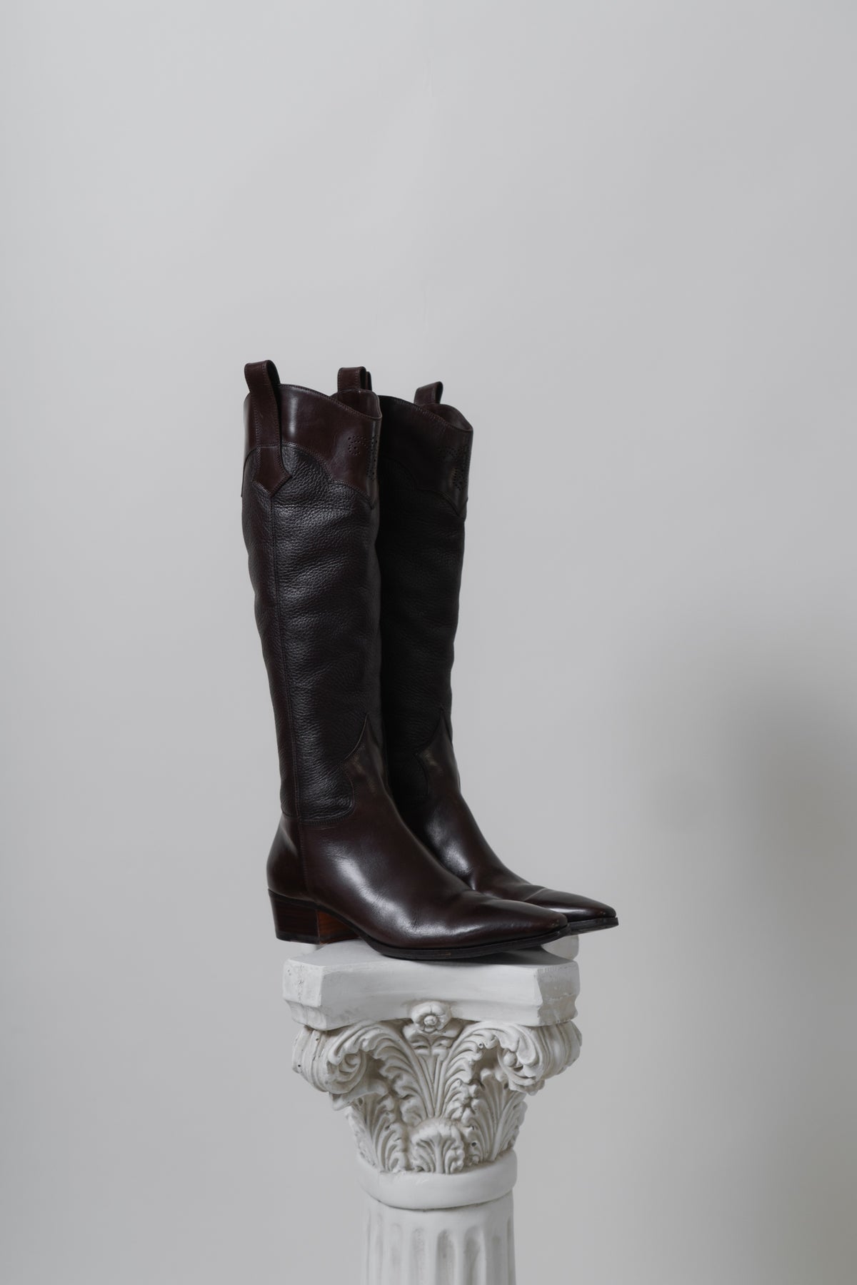 SANTONI Italian Brown Leather Fleece Lined Boots